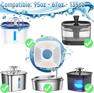 18 Pcs Cat Water Fountain Filters Replacement Compatible with VEKEN 95oz/2.8L Cat Water Fountain Filters Automatic Dog Water Fountain Filters Pet Fountain