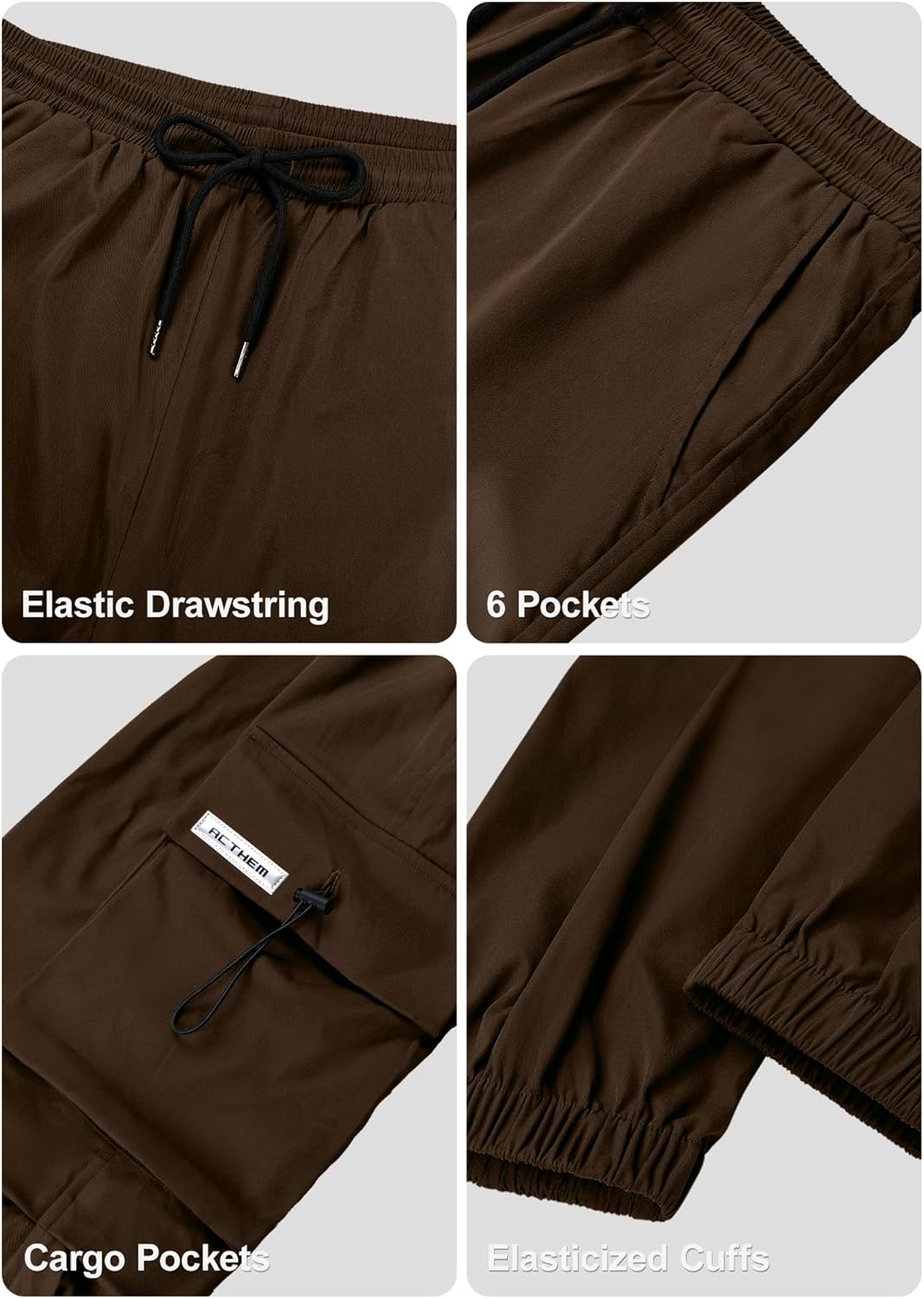 PLEPAN Mens Baggy Cargo Pants Loose Fit Casual Parachute Pants Elastic Waist Drawstring Streetwear Joggers Sweatpants - Image 5