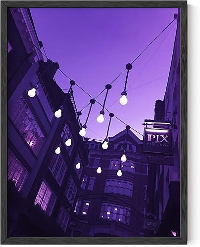Miniatura 1 de Haus and Hues Póster de neón negro y morado para decoración de pared, pósteres estéticos morados, pósteres para dormitorio, bonitos pósteres para