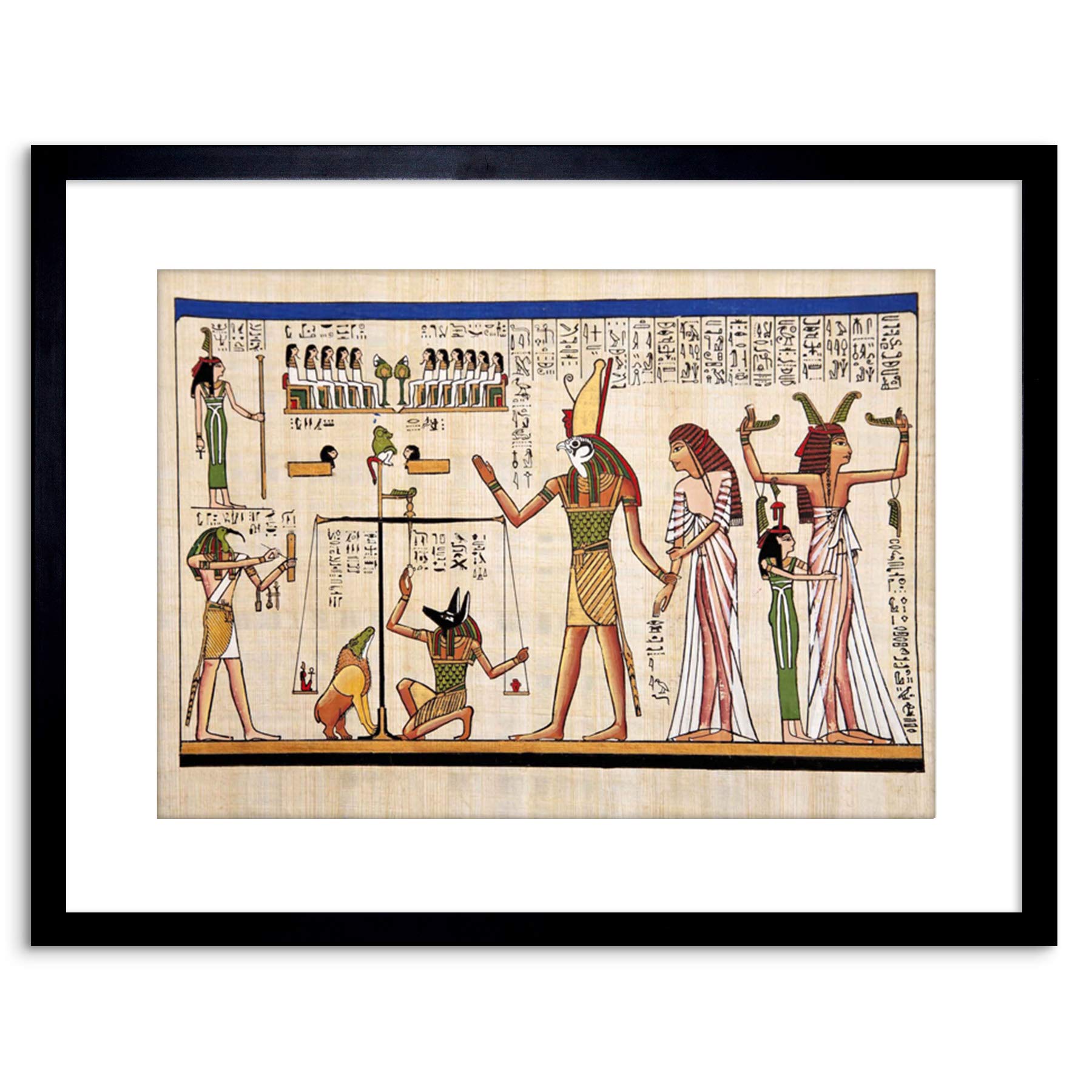 Wee Blue Coo Egyptian Heiroglyphics Horus Thoth Anubis Mural Framed Wall Art Print