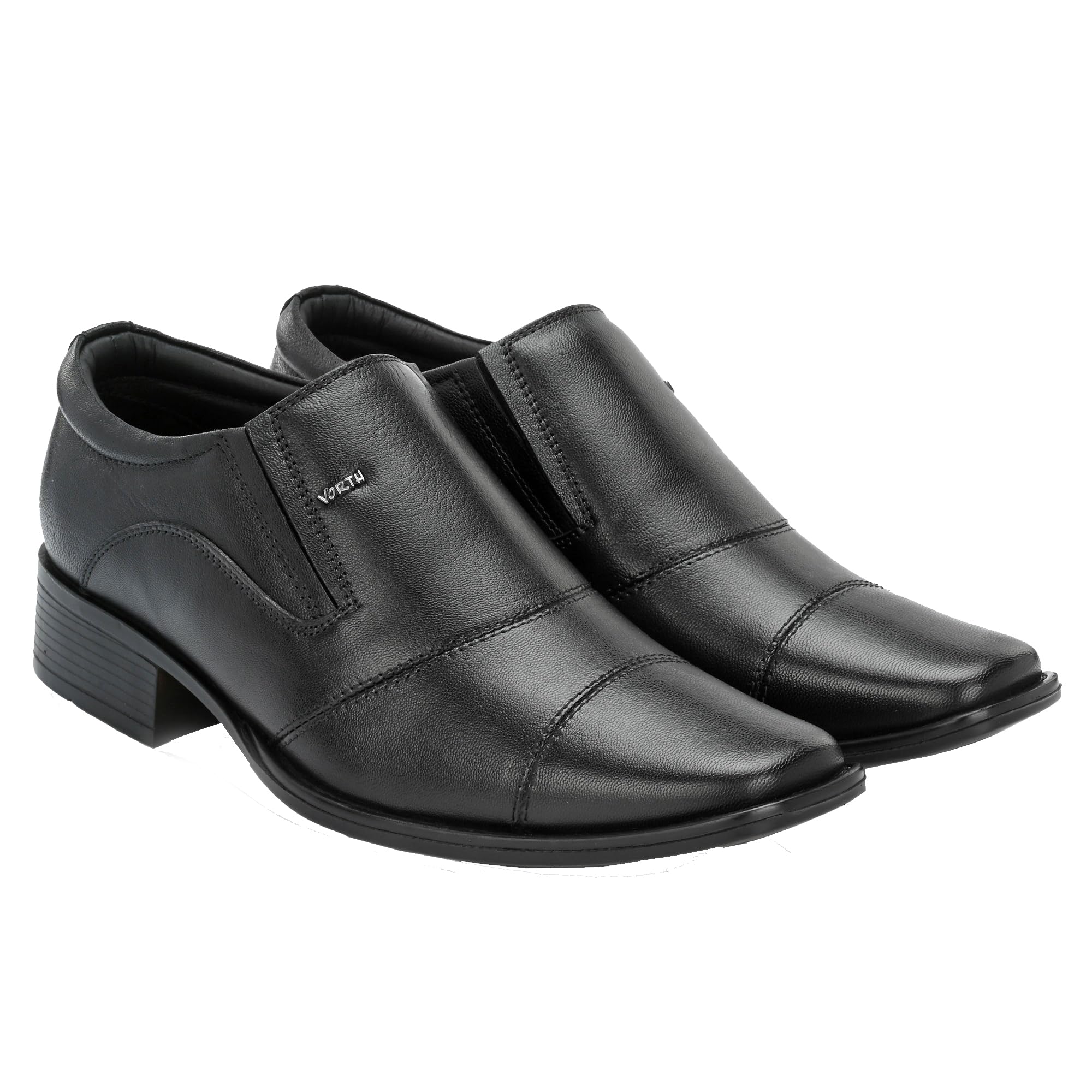 Vorth Genuine Leather Comfortable Slip On Black Formal Loafer Shoes for Men | Office Uniform Shoe for Bussiness Meeting - Black_(11 UK) (B0CMLZ2BB6) Amazon Price History, Amazon Price Tracker