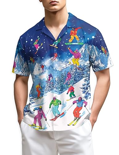 Green Softball & Baseball Bat Hawaiian Shirt for Men, Aloha