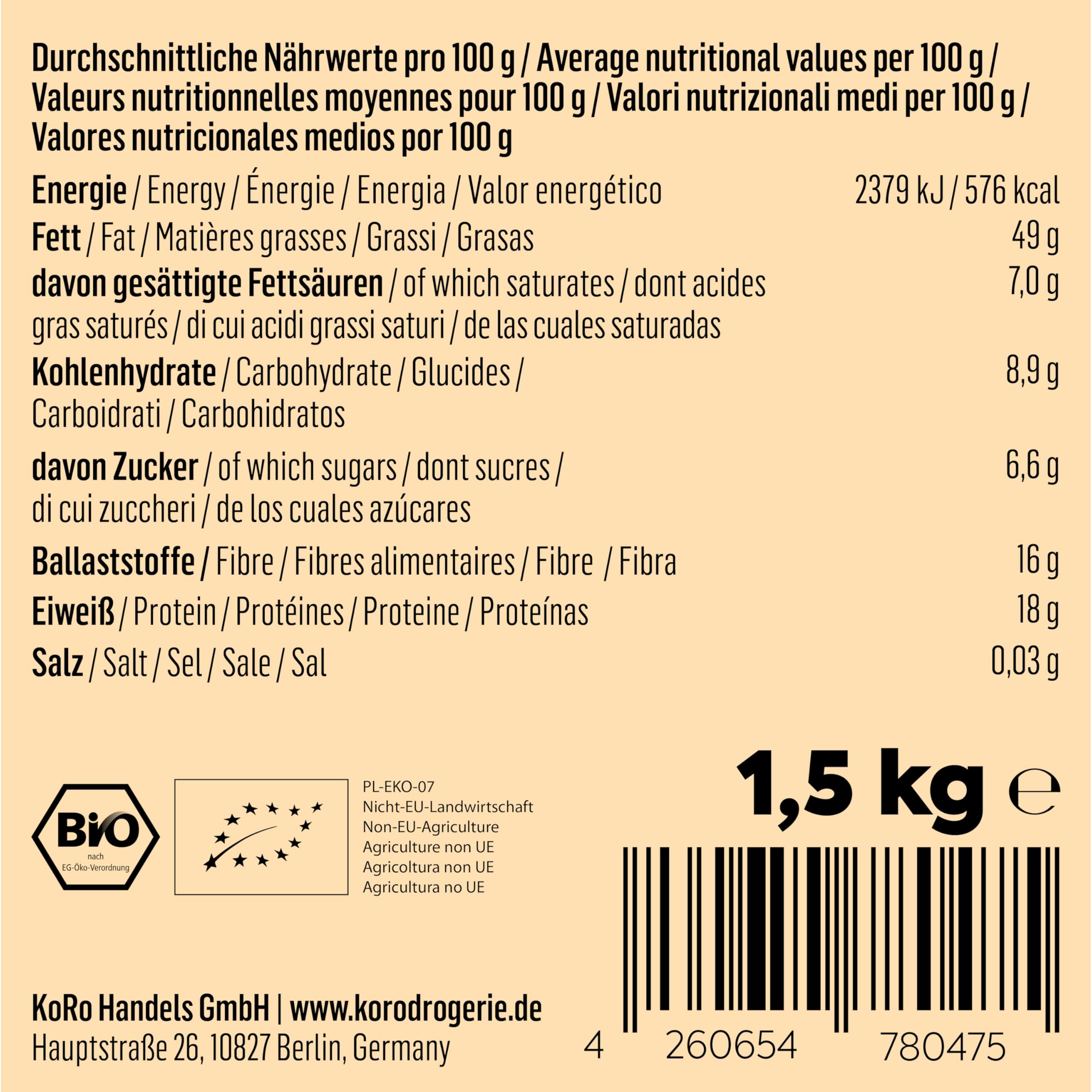 KoRo - Semi di sesamo neri bio 1,5 kg - Superfood ricco di nutrienti e dal sapore nocciolato - Alto contenuto di proteine