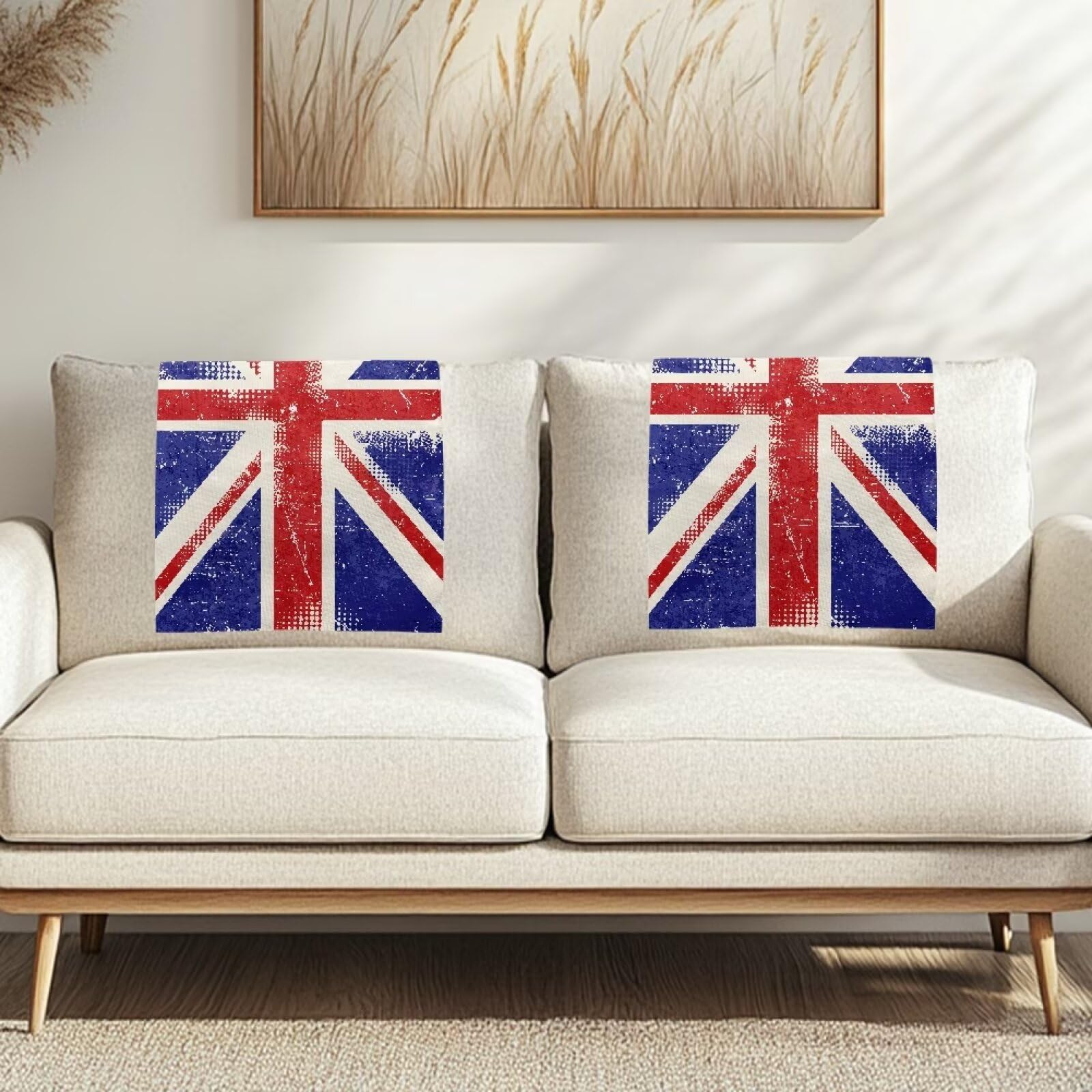 NETILGEN 2 Pack Headrest Cover for Recliner Chair Union Jack Recliner Headrest Protector Recliner Sofa Slipcovers Furniture Protector — image 1