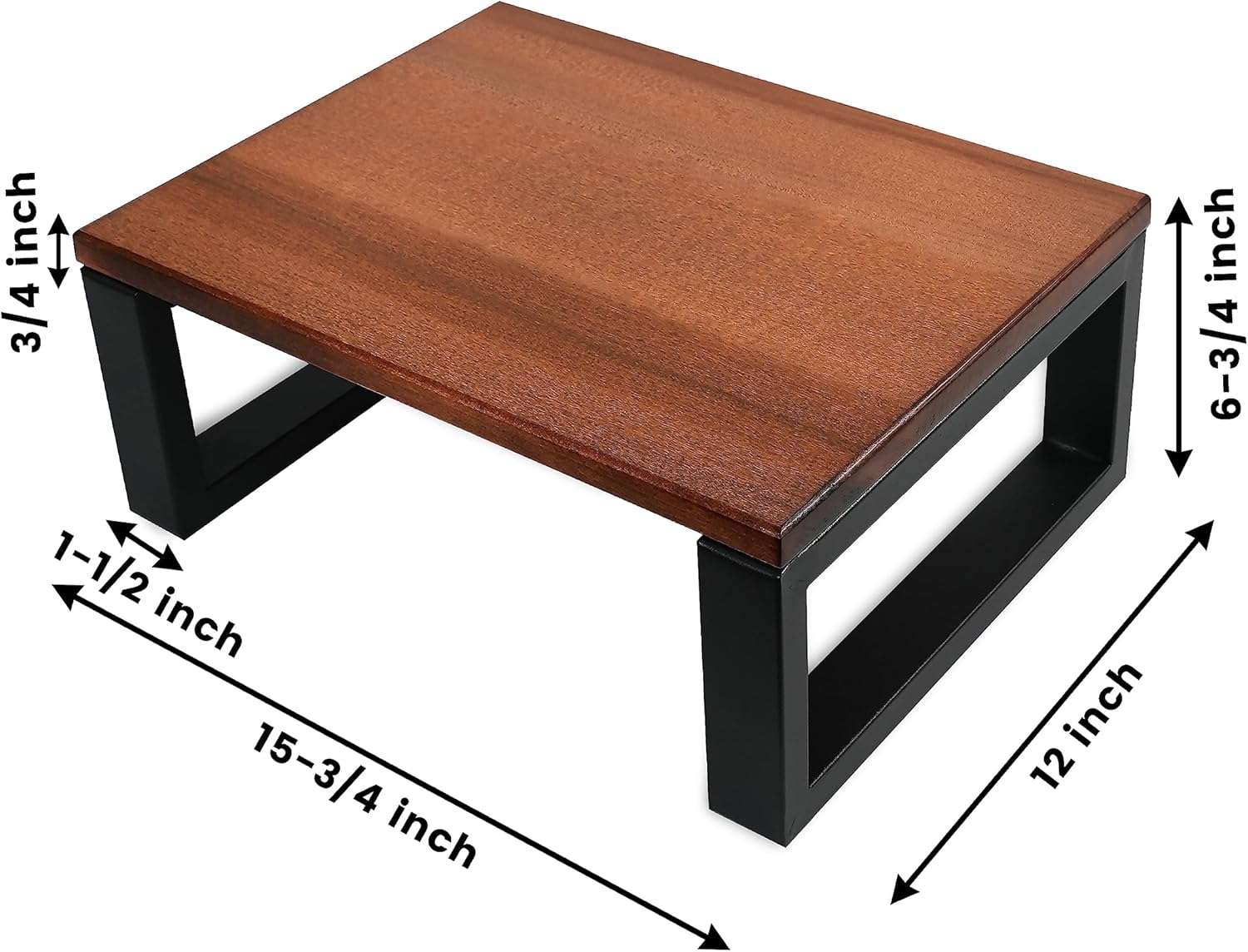 CONSDAN Step Stool with Metal Frame, Solid Hardwood Step Stool for Toddler/Kids/Adult, Portable Stool for Bedroom Bathroom-Chocolate