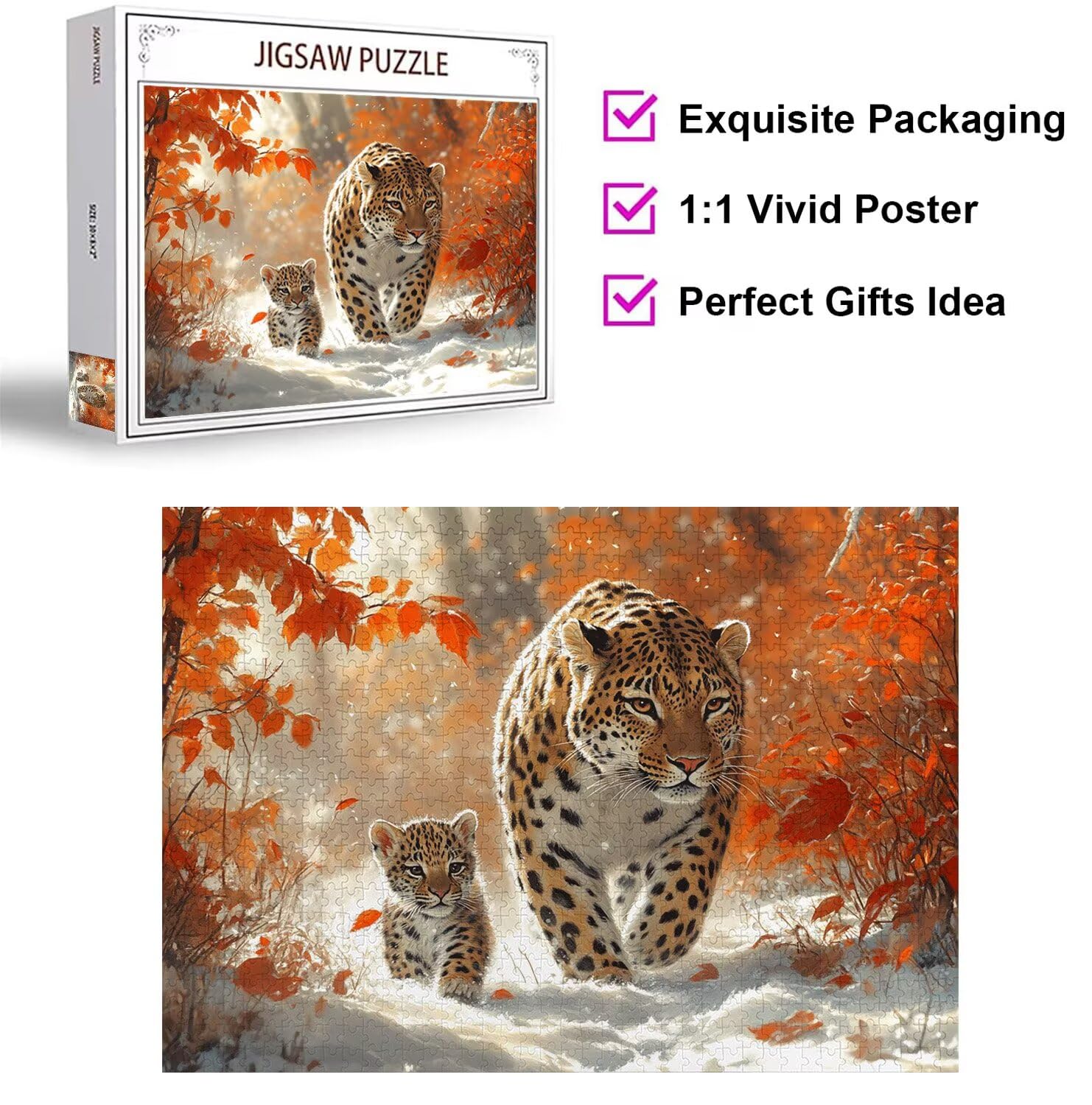 Puzzle dla dorosłych 4000, Leopard Winter, 141x87cm, n-4