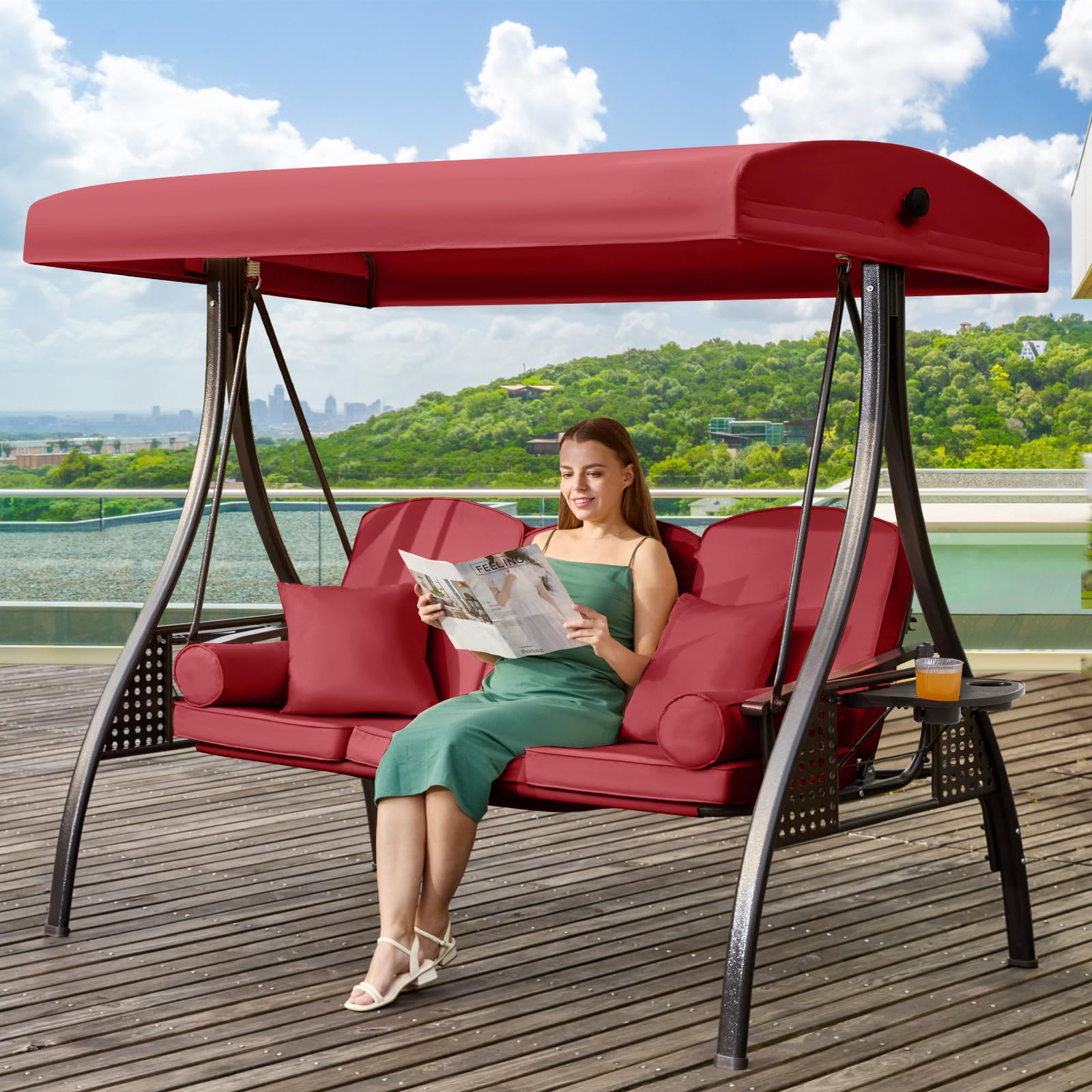 Yalissey 3 in 1 Outdoor Porch Swing