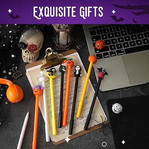 Miniatura 4 de SANNIX 50 bolígrafos de Halloween, divertidos bolígrafos de tinta de gel de dibujos animados para niños, regalos para la escuela, clase, suministros