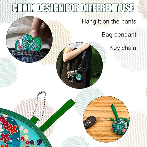 Miniatura 6 de Luter 4 ventiladores de mano plegables redondos, ventilador de mano plegable floral portátil, ventilador plegable elegante para mujeres y niñas, uso