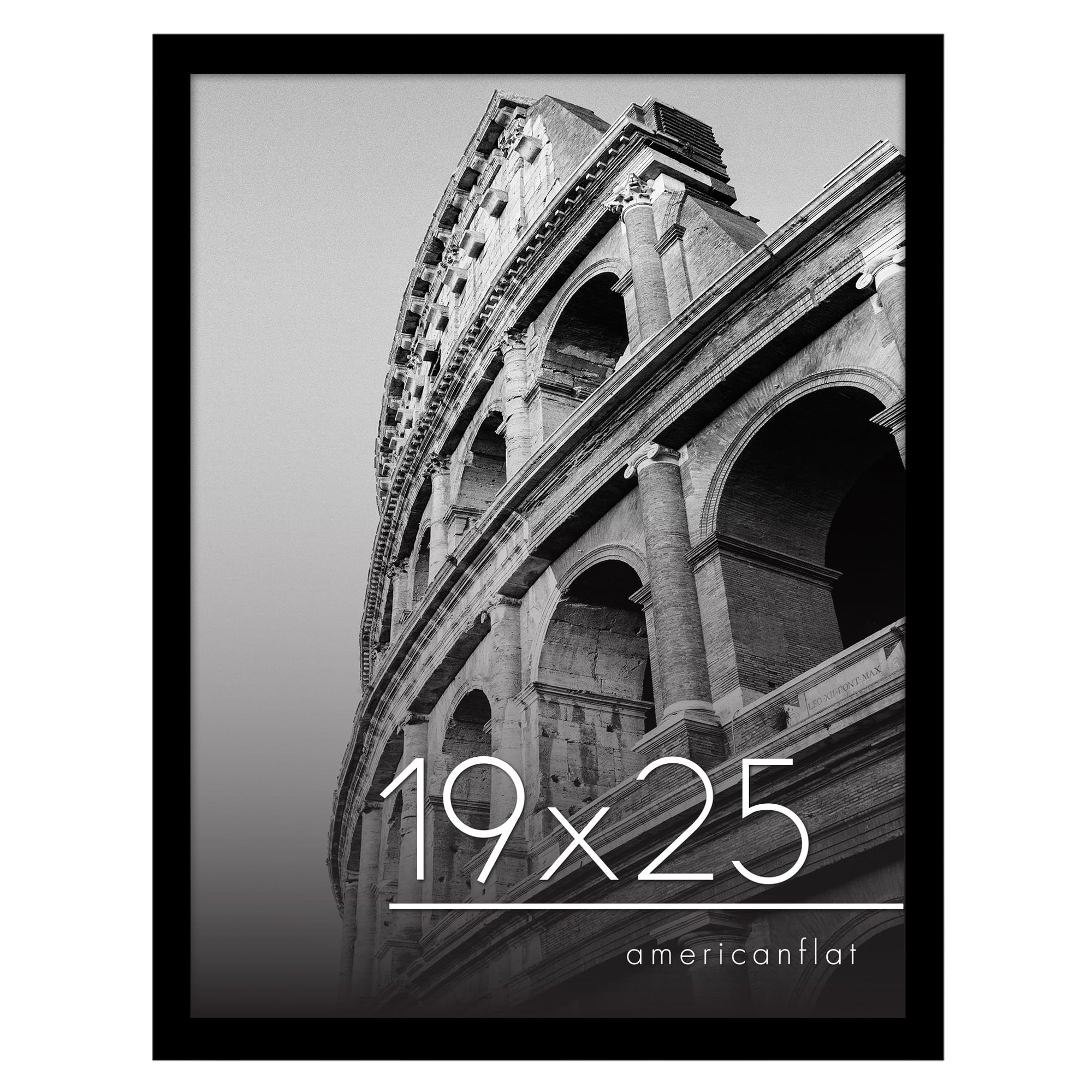 Americanflat 19x25 Poster Frame with Polished Plexiglass - Epic Collection - Gallery Wall Frames with Engineered Wood - Wide Photo Frame for Wall Display - Black
