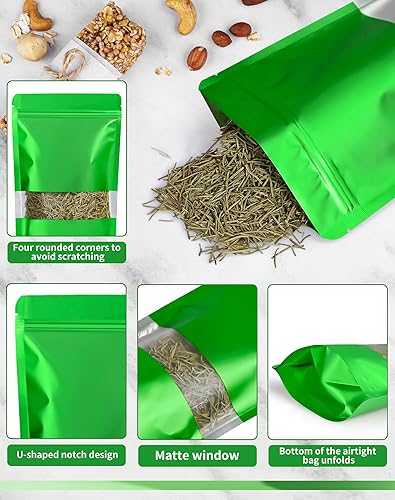 Miniatura 4 de Paquete de 100 bolsas a prueba de olores, bolsas resellables con ventana transparente, bolsa de papel de aluminio, bolsas sellables para embalaje