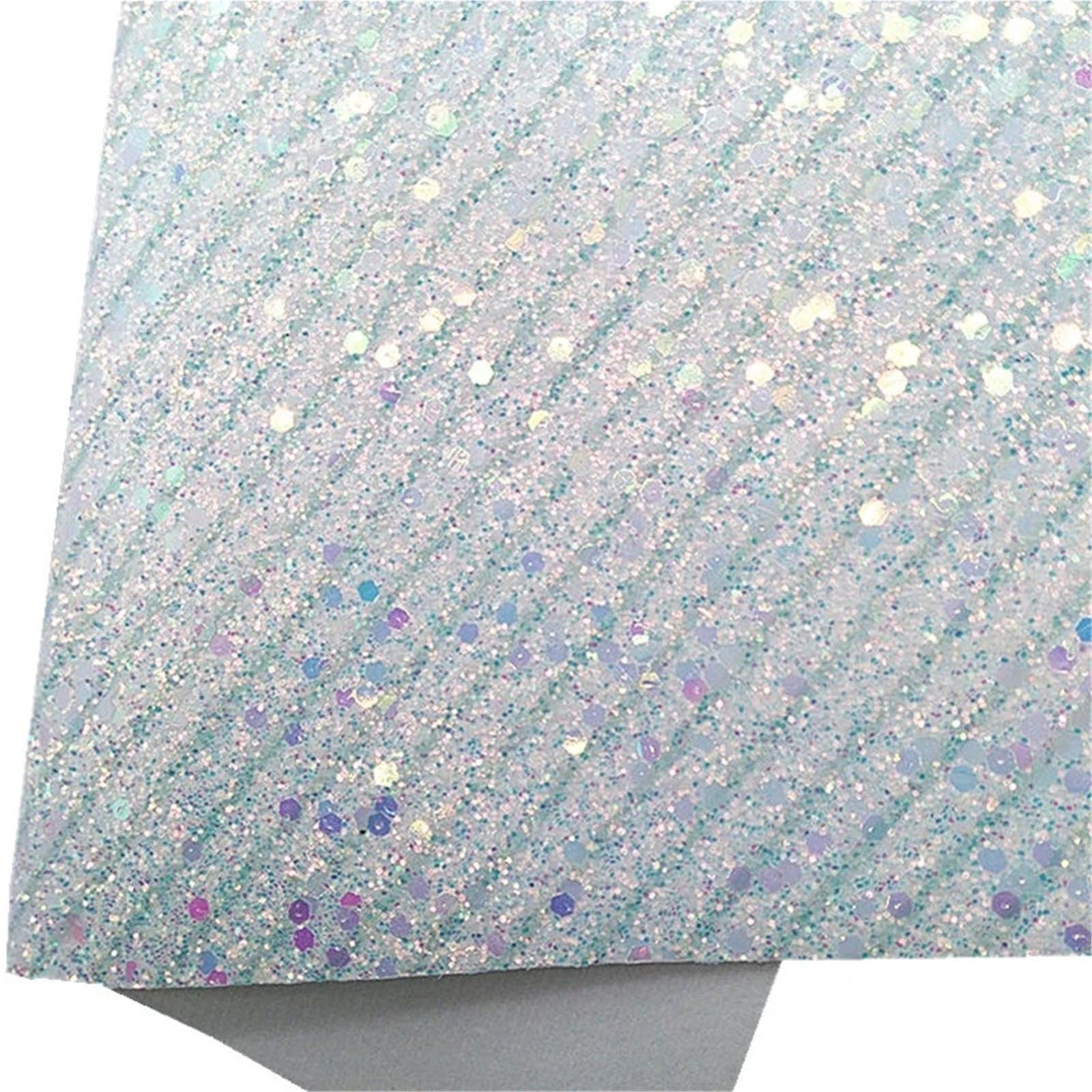 Tela de vinilo sintético con purpurina gruesa y estampado de rayas para lazos 30x134 cm