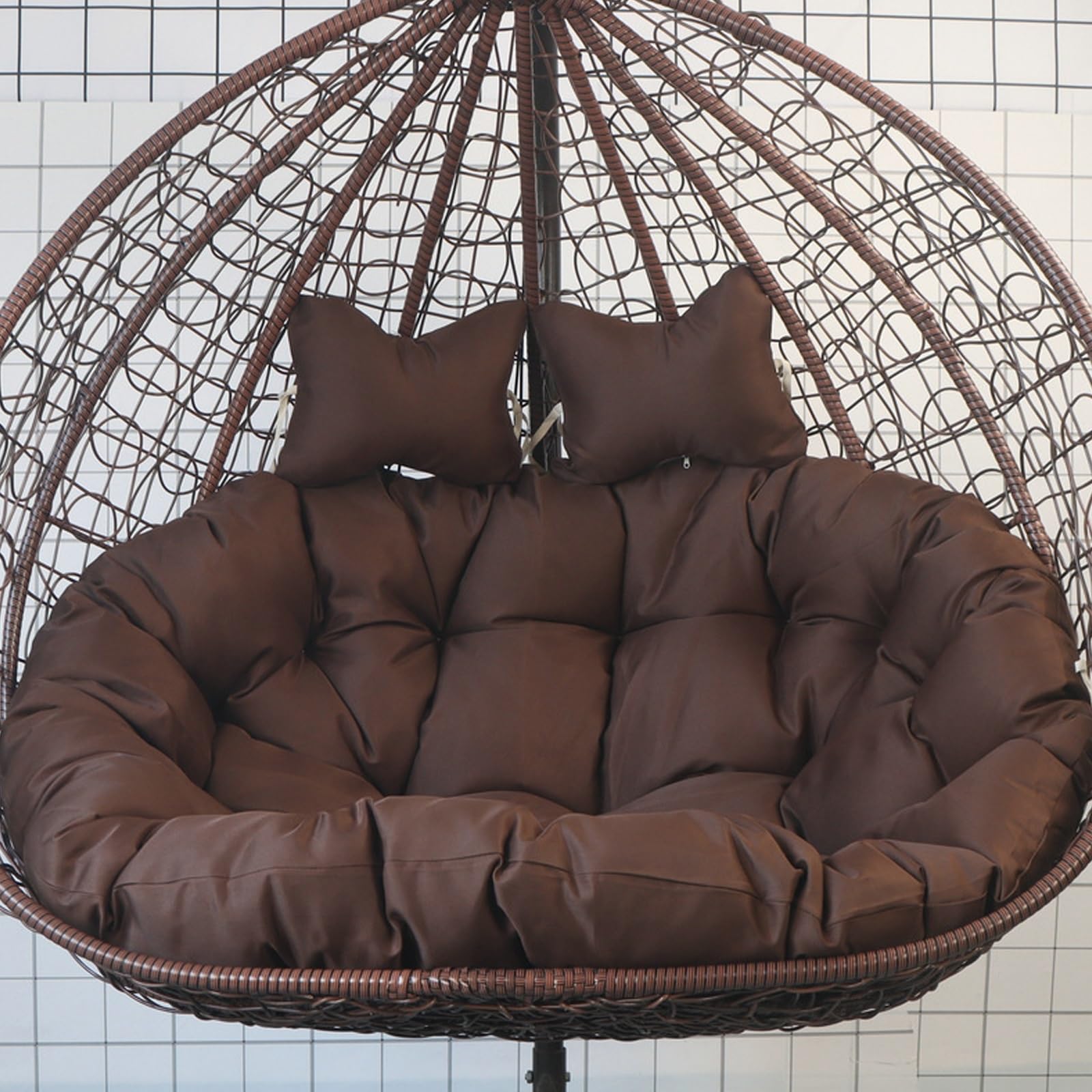 Coussin de chaise œuf suspendu grand format avec appui-tête amovible
