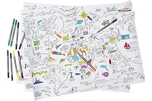 eatsleepdoodle World Map Coloring Wrapping Paper
