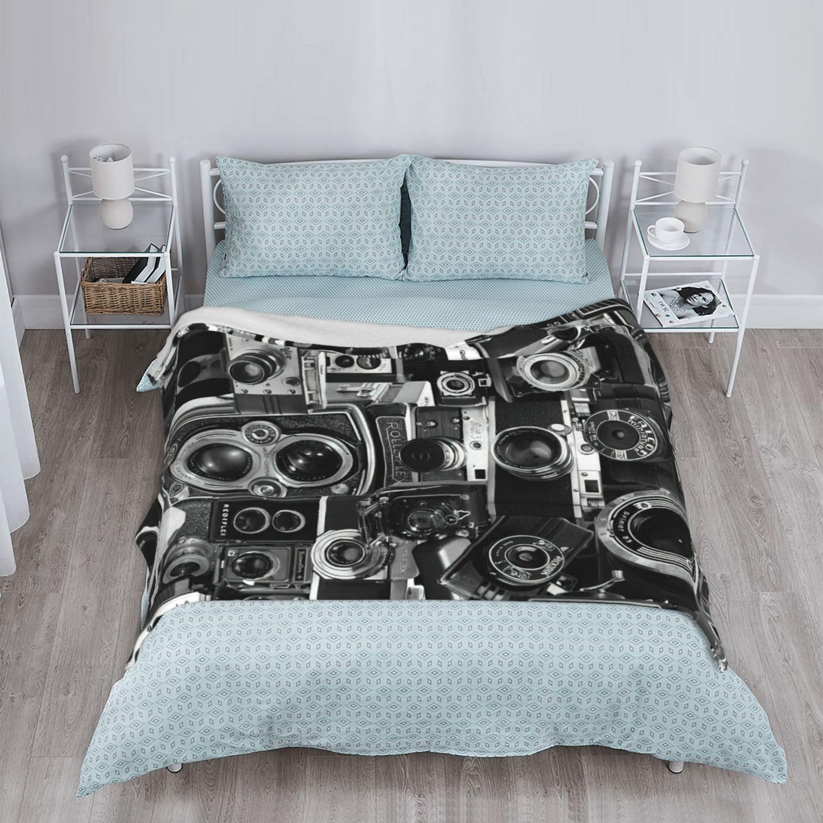 Couverture en flanelle imprimée rétro cool pour chambre à coucher, canapé, pour l'hiver, les voyages, le camping, la décoration d'intérieur