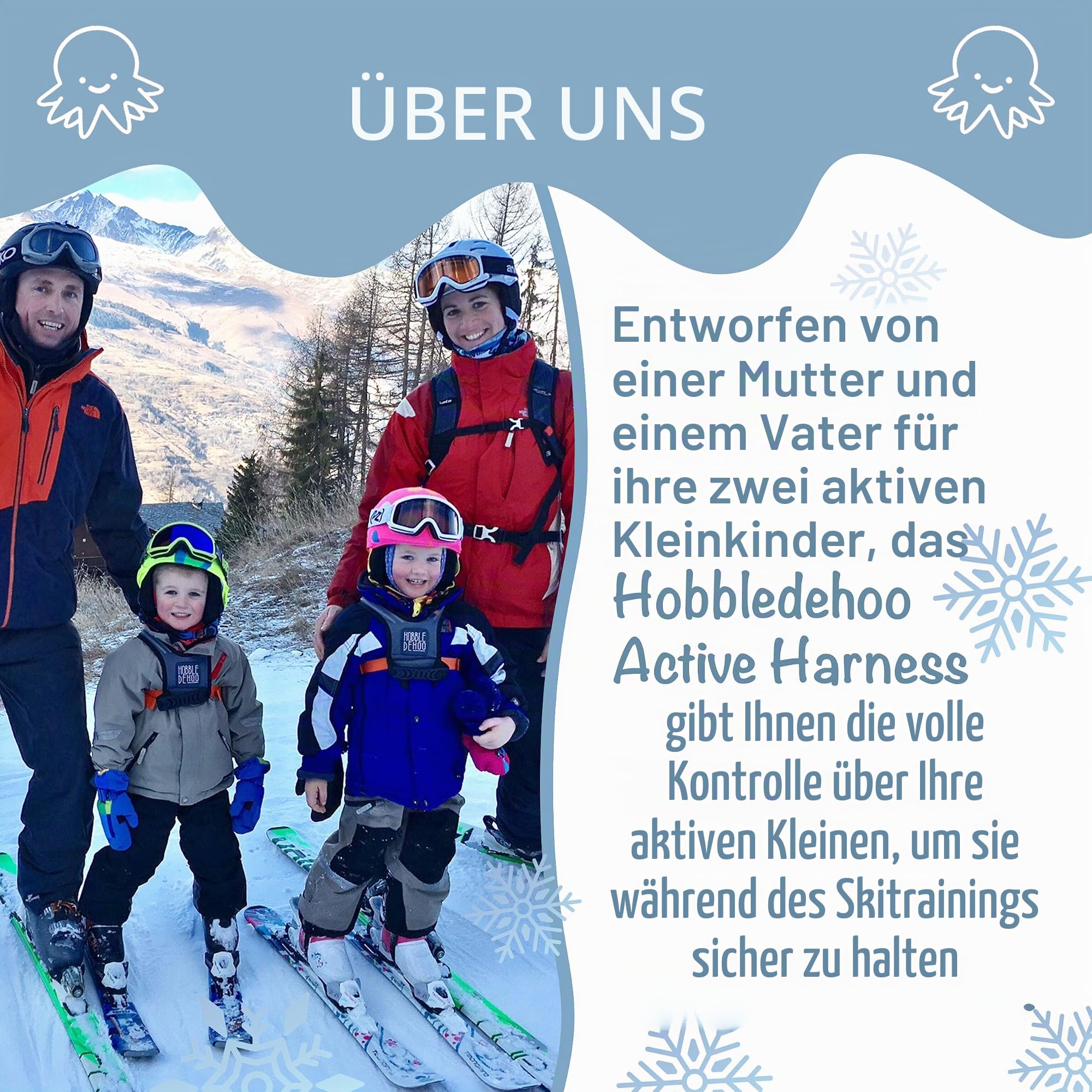 Hobbledehoo Active Kinder Ski- & Snowboardgeschirr & Leine für Kinder - Premium-Trainingsskigeschirr zum Unterrichten und Trainieren Ihres Kindes