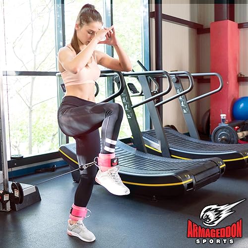 Miniatura 6 de Par de correas de tobillo de calidad dobles en D para fijación de máquinas de cable, tobilleras para equipo de entrenamiento de piernas, máquina de