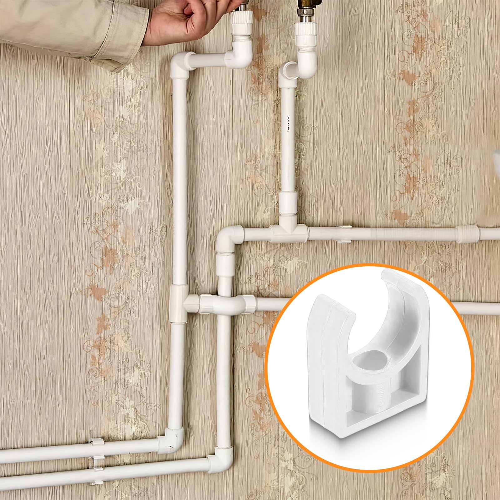 30 PCS PPR Tubo Morsetti 20 mm Tubo Clip Bianco Plastica Acqua Fissi Clip fissatubi a scatto ft mm Singolo Tubo Clip per Il Fissaggio di Tubi in Cucine,Bagni e Piscine