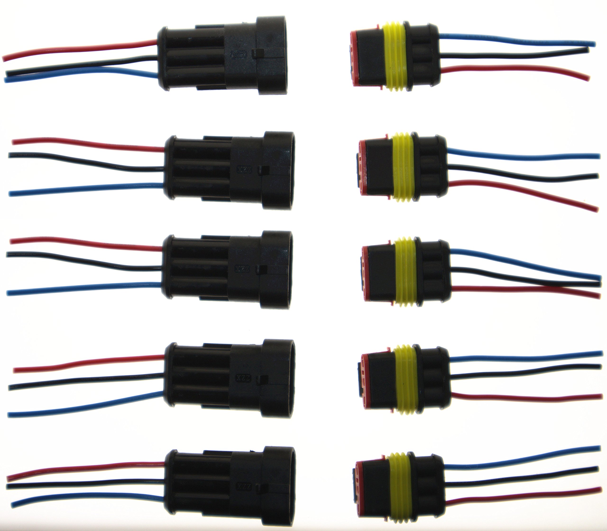 Buy PES 5 Kit 3 Pin Way Waterproof Electrical Wire Connector Plug
