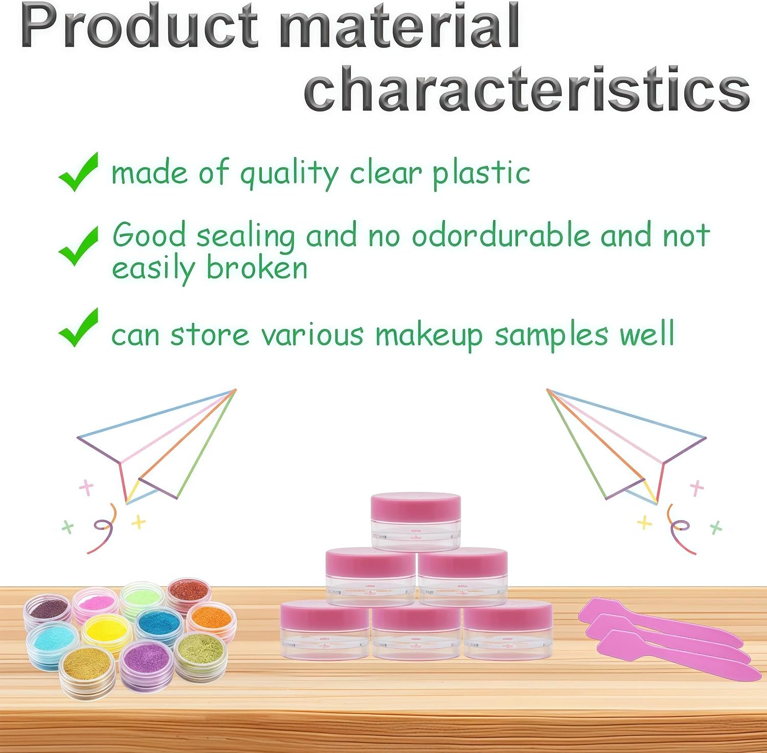 50 Pcs Makeup Sample Containers 3g/5g Sample Containers with Lids Tiny Sample Jars for Skincare Cream Lotion Jewelry Beads DIY Crafts Travel (FZG/3g/Fen)