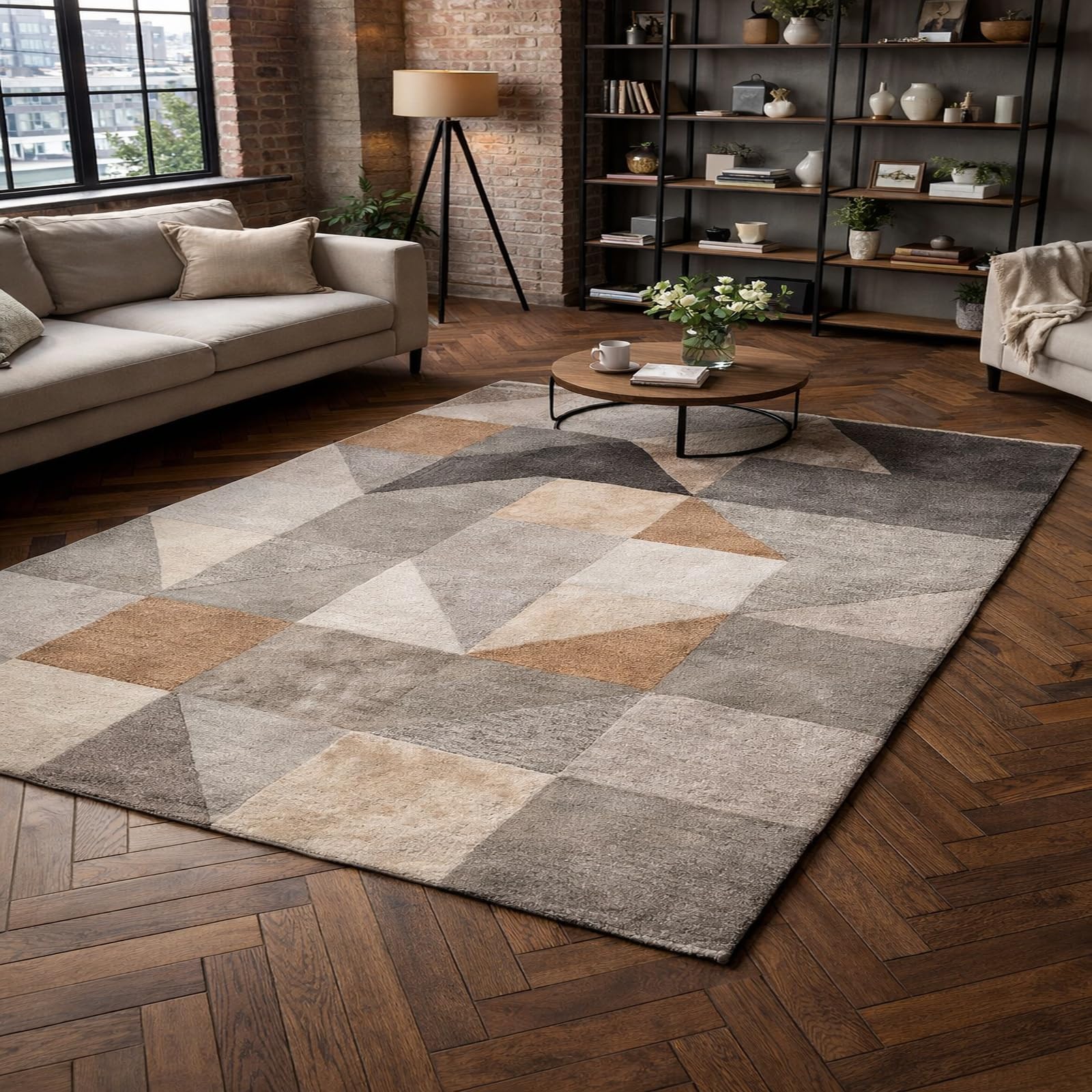 Moquette chambre et tapis salon géométrique moderne 180 x 200 cm