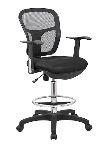 OfficeFactor Drafting Chair Tall Office Chair with Arms Executive Ergonomic