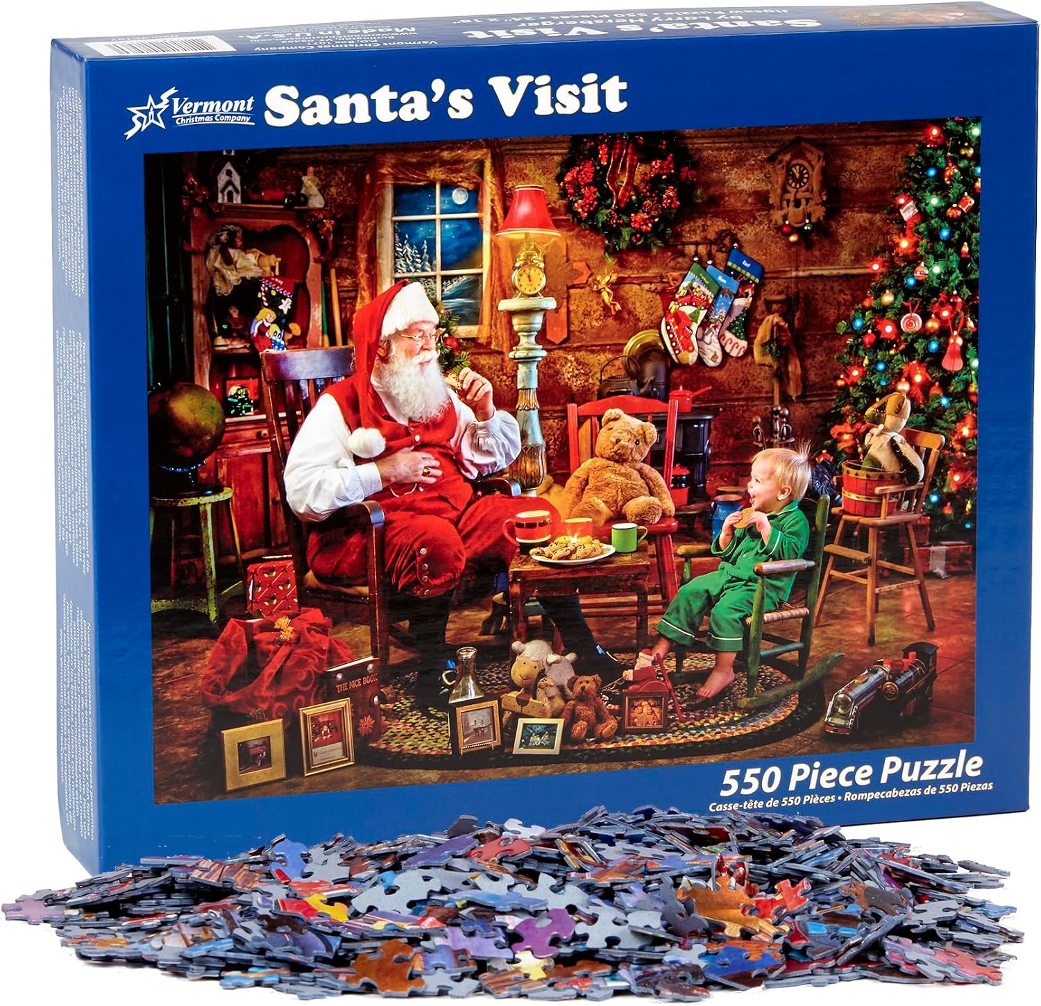 Vermont Christmas Company Santa's Visit Jigsaw Puzzle 550 Piece
