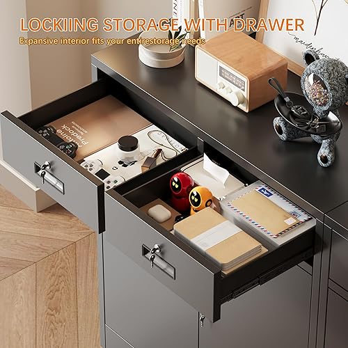 Miniatura 84 de Armario de almacenamiento de metal con puertas con cerradura y 2 estantes ajustables, gabinetes de metal de 71 pulgadas de alto, armarios de garaje,