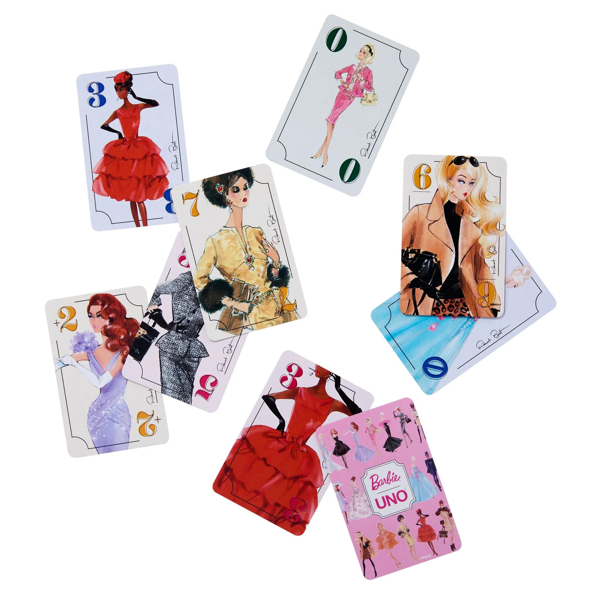 Amazon.com: UNO Canvas Barbie Fashion Model Collection Card Game, Pink, 112  Cards, Limited Edition, Ages 7+, Family Game with BFMC Doll Sketches, 7 x 5  x 1.63 Inches : Toys & Games