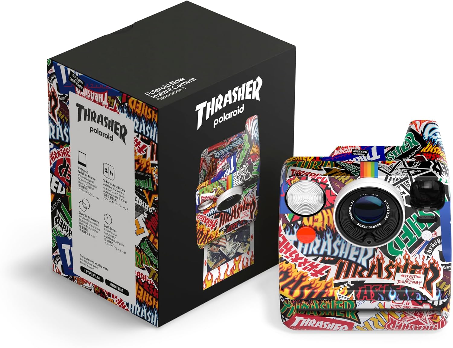 Polaroid Now 3rd Generation I-Type Instant Film Camera - Thrasher Edition - Camera Only No Film (9187) Camera Only Thrasher - Image 1 of 10