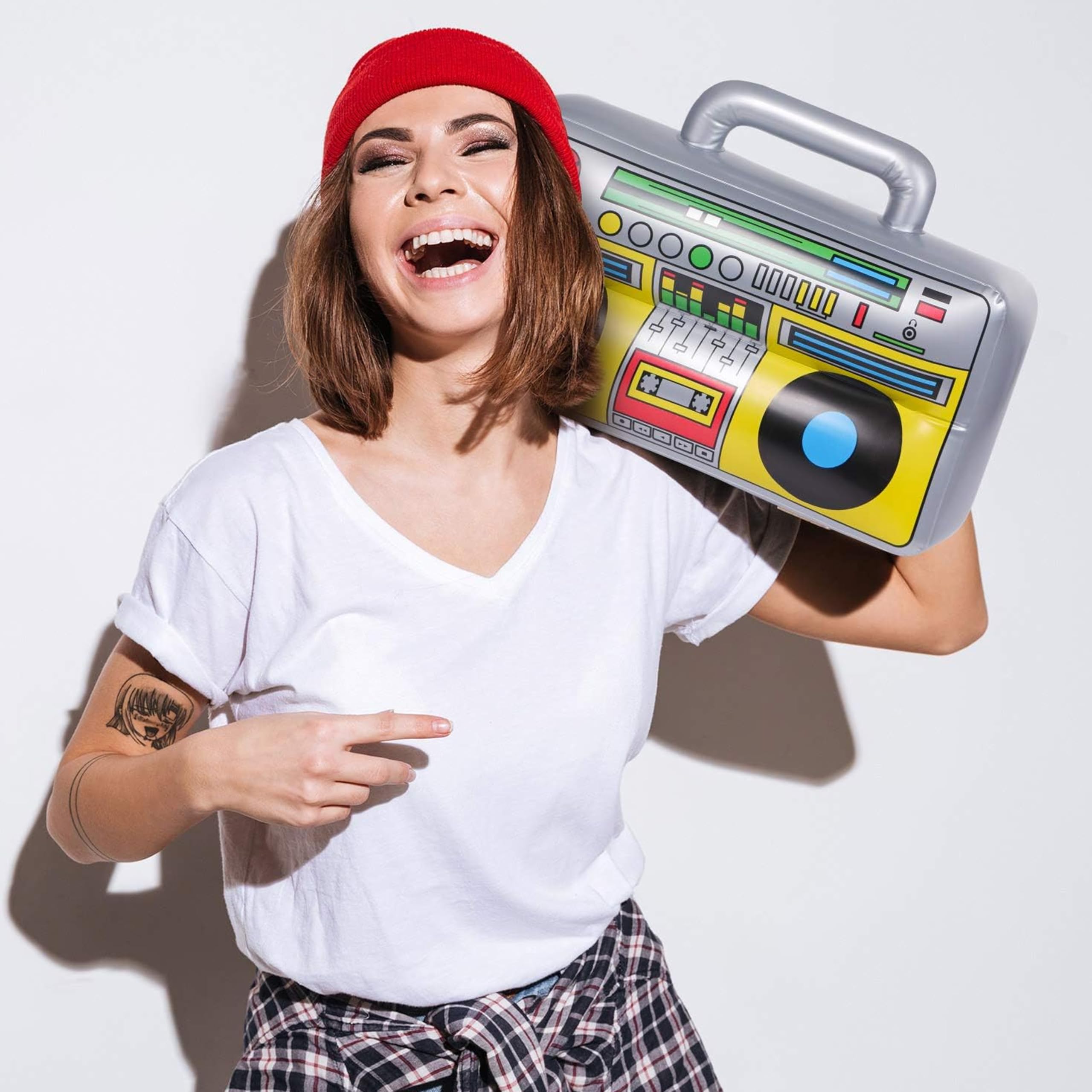 Boombox Gonflable Lecteur De Musique Jouet Aquatique Années 80 90 Accessoires Cosplay Halloween Multicolore