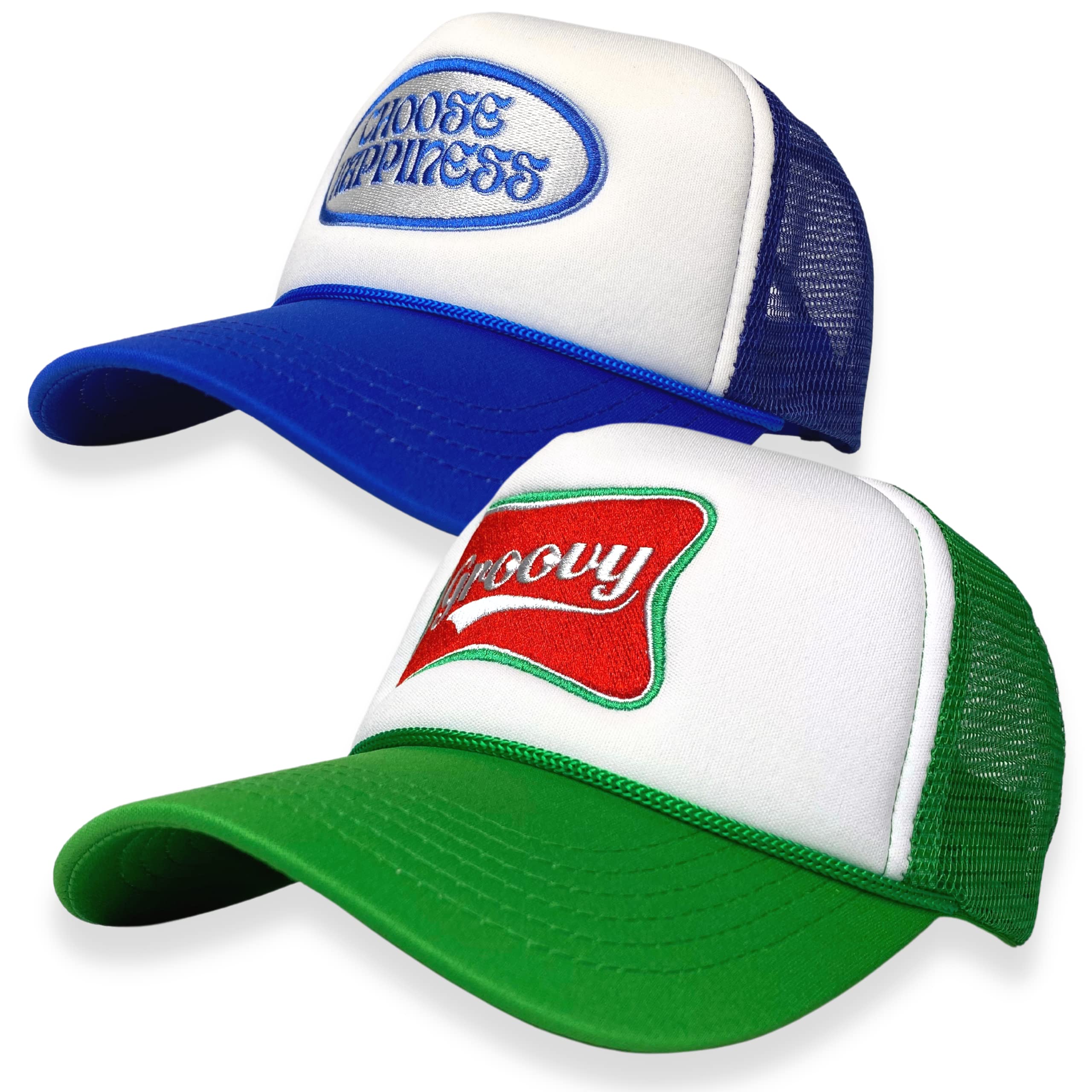 CITRUSYTrucker Hat - 2 Pack | Foam Embroidered Cap | Unisex Men Women Baseball Cap | Mesh Adjustable Snapback