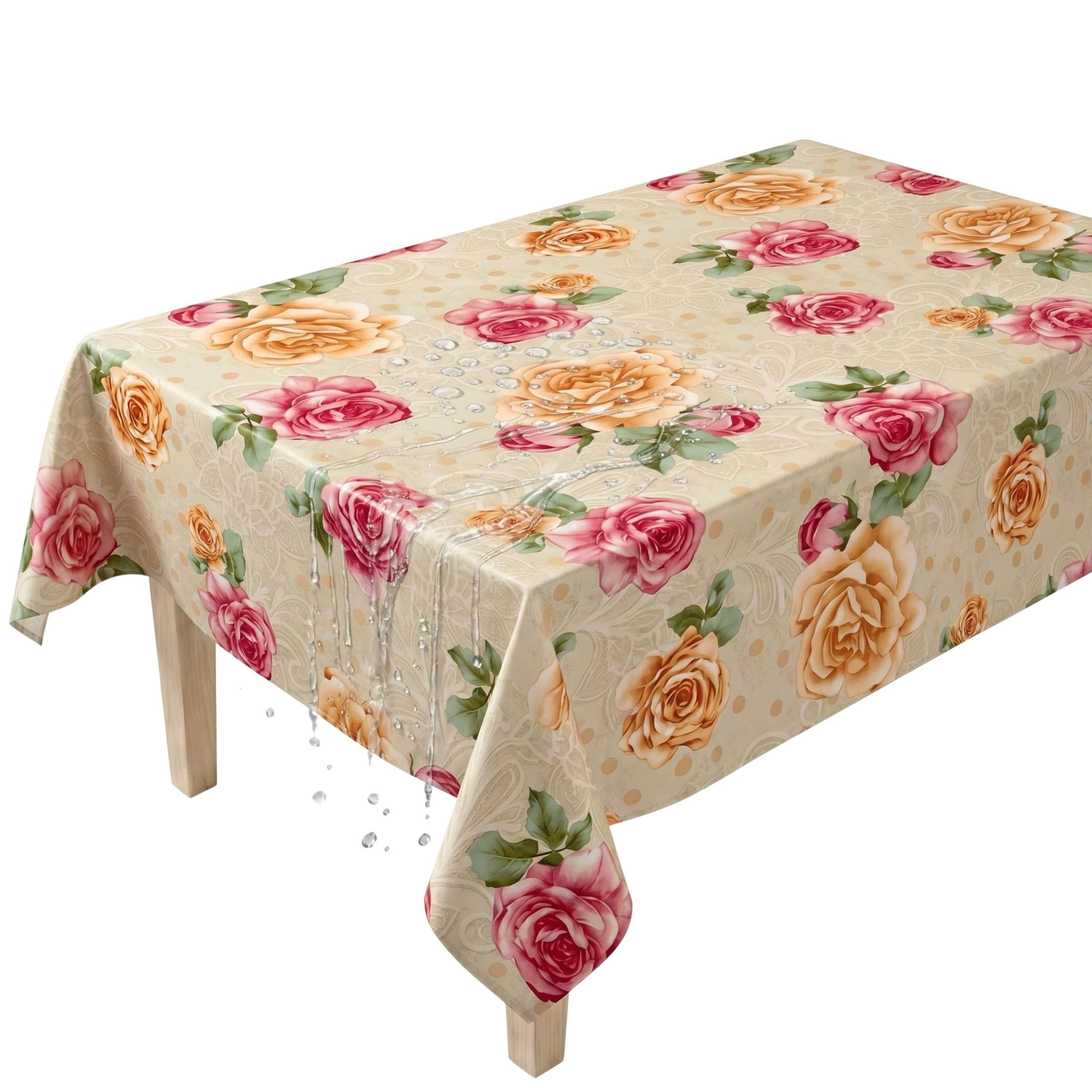 Artwelt Wachstuch Tischdecke Dekorativ Gemustert Abwaschbar Knitterfrei Tischtuch Folio für Küche Esszimmer Garten Outdoor Besondere Anlässe