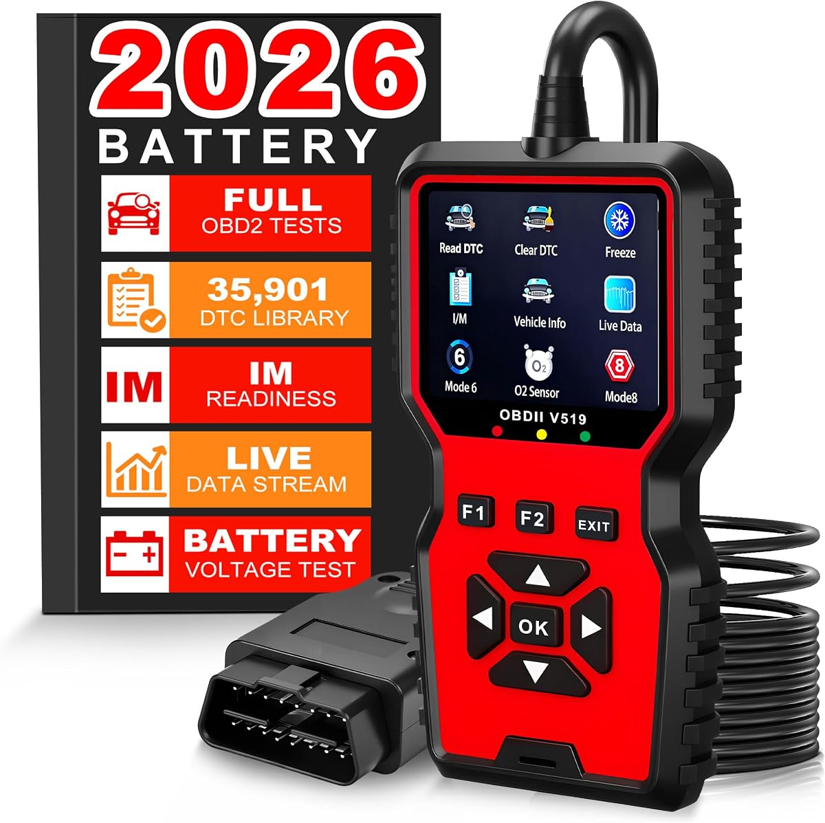 V519 OBD2 Scanner Diagnostic Tool with Reset, Vehicle Code Reader | Vehicle Diagnostics