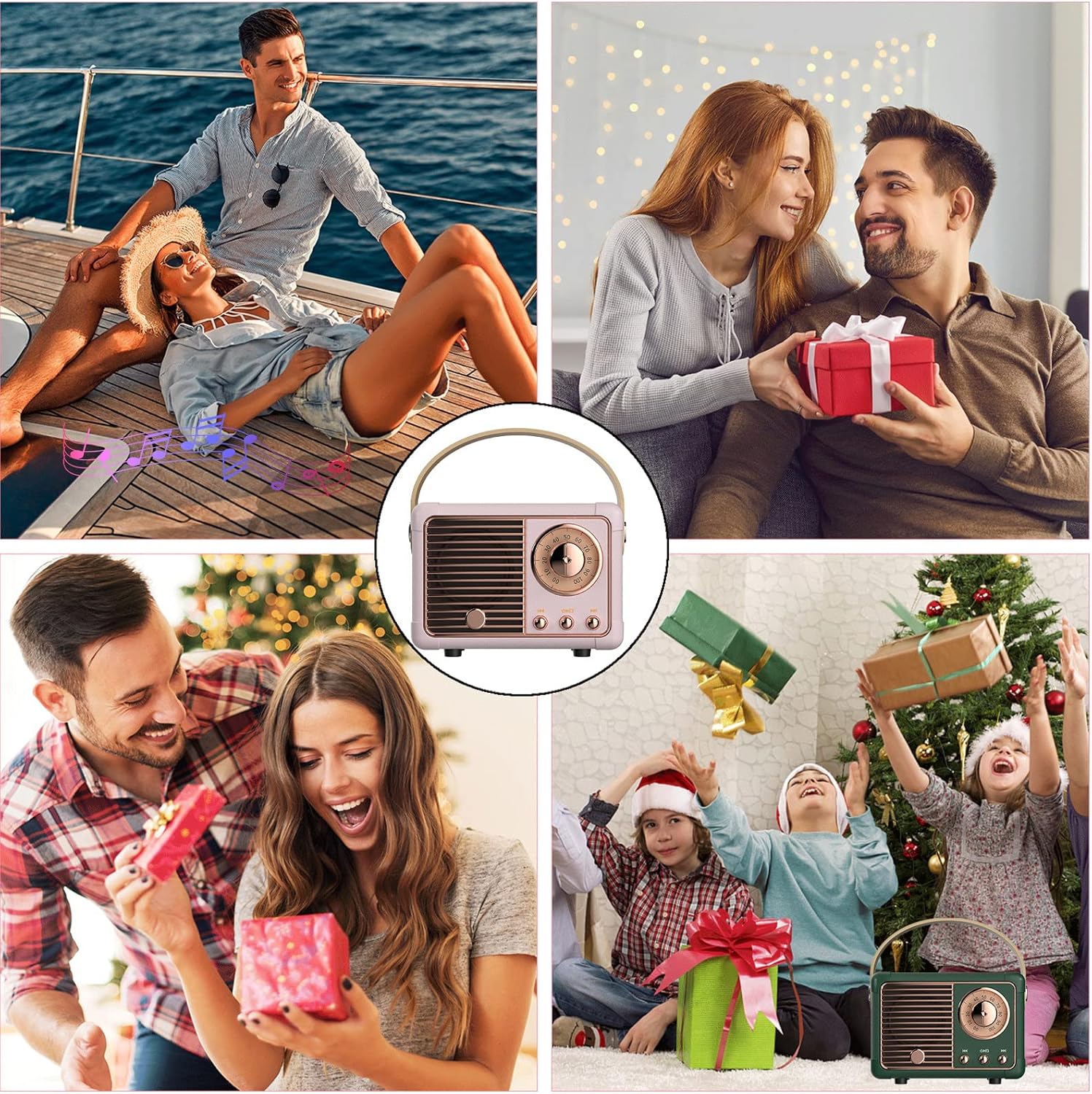 Dosmix Retro Bluetooth Speaker, Vintage Decor, Small Wireless Bluetooth Speaker, Cute Old Fashion Style for Kitchen Desk Bedroom Office Outdoor,Birthday Gifts Ideas for Women Teenage - Image 6