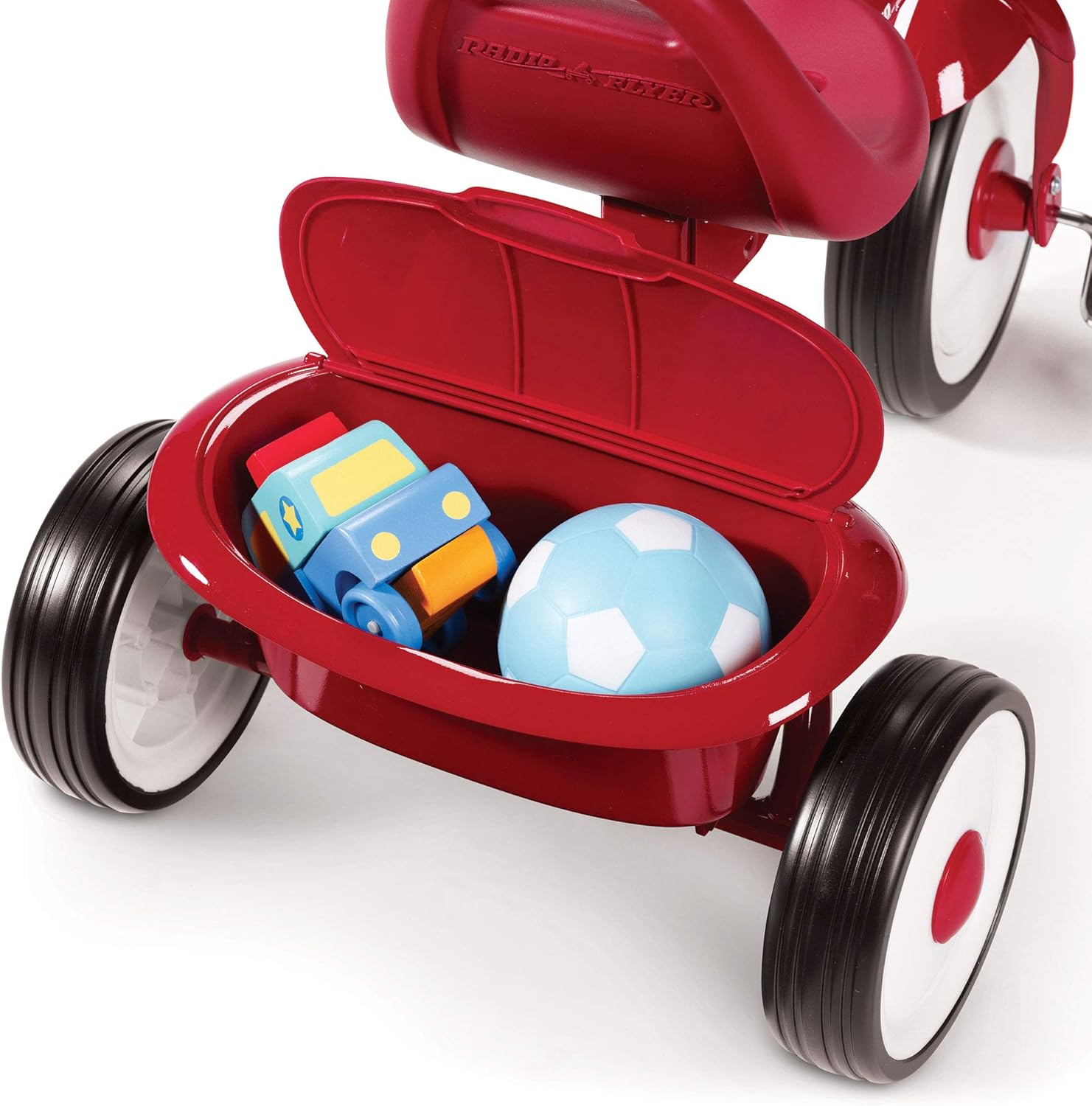 Radio Flyer 411S Kids Toddler Readily Assembled Adjustable Beginner Trike Tricycle Bike with Storage Bin and Handle Streamers, Red : Childrens Tricycles : Sports & Outdoors