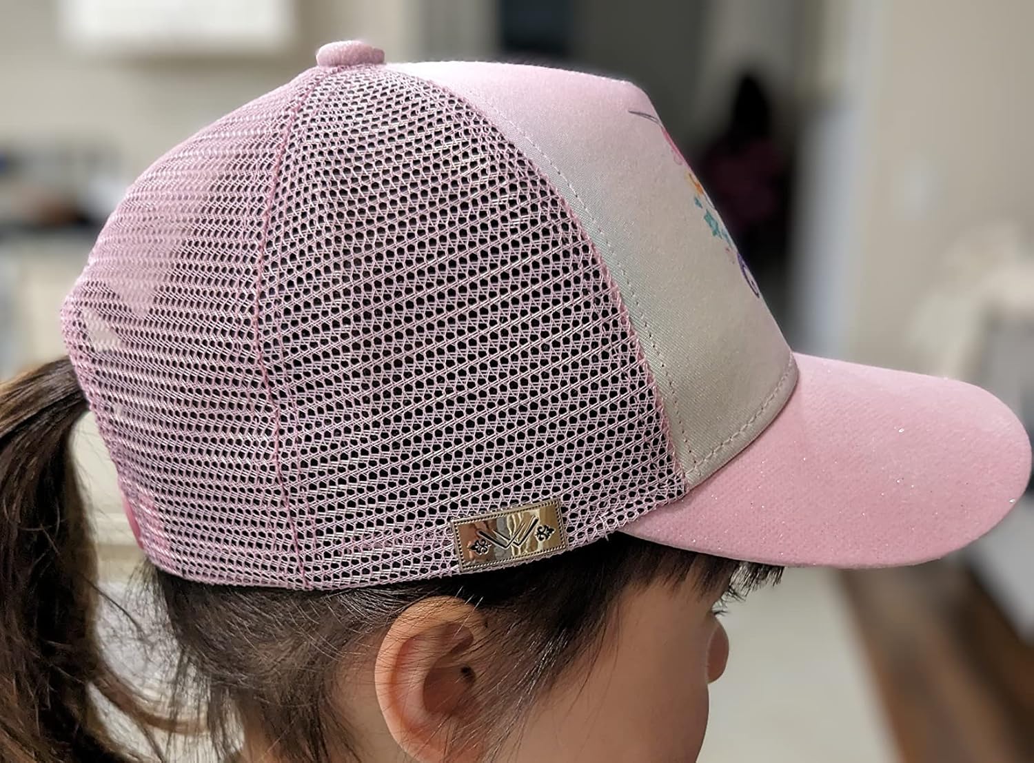 Waldeal Cute Unicorn Hat for Girls Adjustable Mesh Trucker Cap for Kids 3-10 Ages Pink - Image 6
