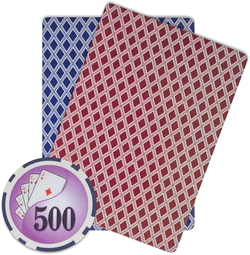 Vista 3 de Brybelly Yin Yang Poker Chip - Compuesto de arcilla pesada de 0.49 oz, paquete de 50 Morado ($500 Purple)