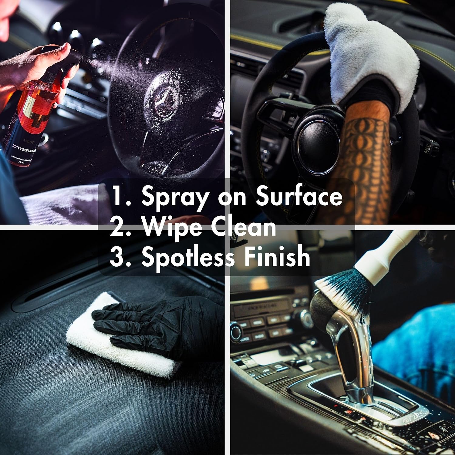 YumCars Yum Interior – Interior Cleaner & Dressing for Plastic, Vinyl & Trim – Satin Finish with Anti-Static Properties, Leaves Vehicles & Surfaces Clean – Safe and Easy to Use – 500ml Spray Bottle