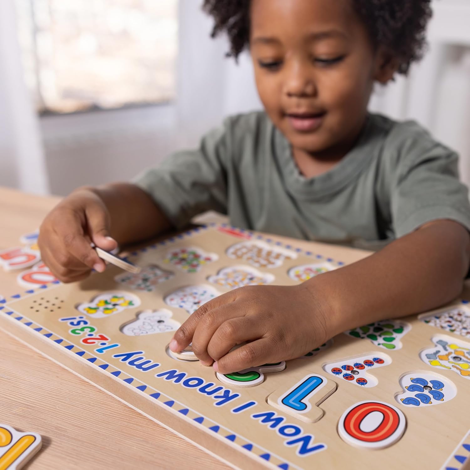 Melissa & Doug Numbers Sound Puzzle - Wooden Counting Puzzle with Light-Activated Sound Effects (21 Pcs)