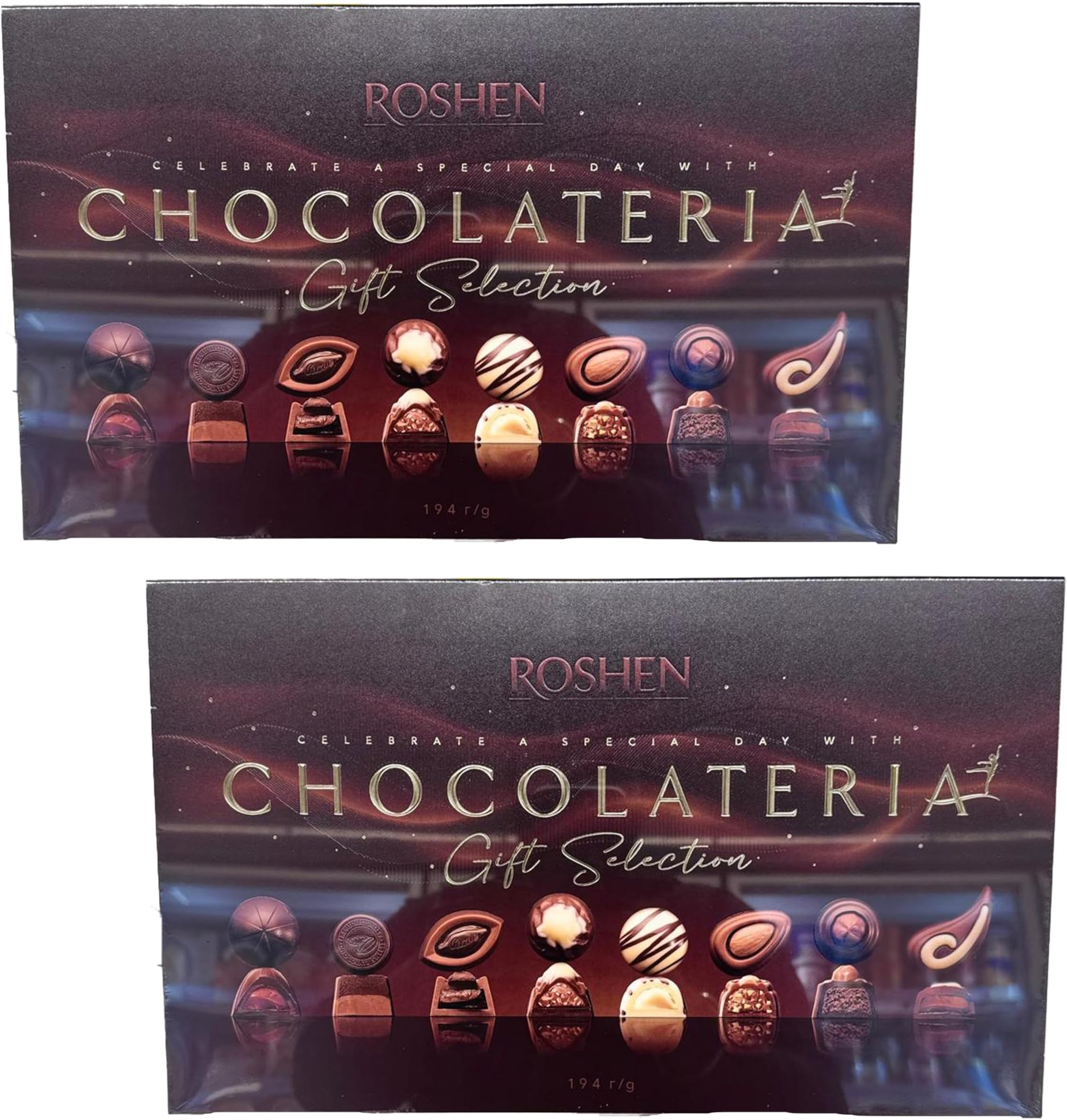 Roshen's Set Of Sweets 194G Celebrate A Special Day With Chocolateria, Perfect For Gift Product Of Ukraine Pack Of 2