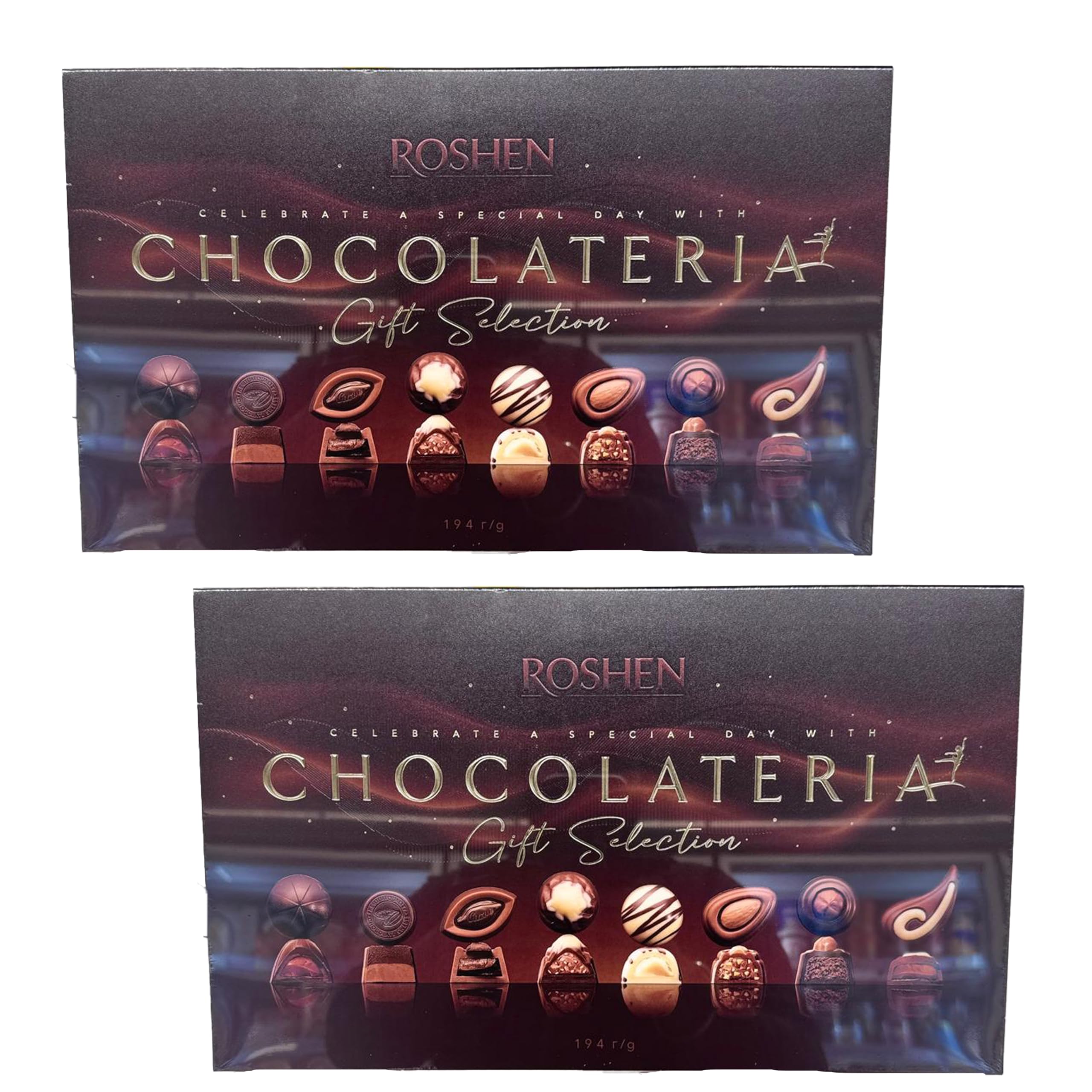 Roshen's Set Of Sweets 194G Celebrate A Special Day With Chocolateria, Perfect For Gift Product Of Ukraine Pack Of 2