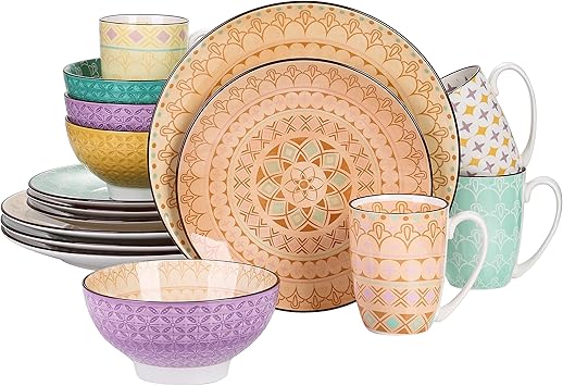 Vancasso, Série NATSUKI, Bols à Céréale En Porcelaine Pour Petit Déjeuner, Bols à Soupe, Riz, Pâtes, 8 Pièces, Style Japonais