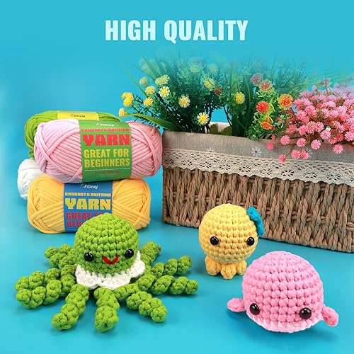 Miniatura 7 de Pllieay Hilo de algodón rojo, hilo de ganchillo de 4 x 1.76 oz para tejer y tejer, hilo de algodón para principiantes con puntadas fáciles de ver