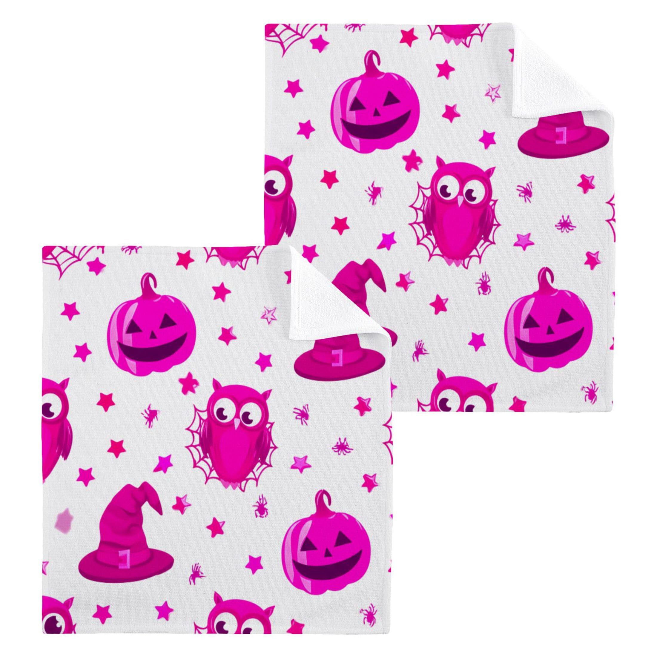 Kigai Pumpkins Owls 6 Pack Washcloths Cotton Soft Absorbent Skin Friendly Wash Cloths Fingertip Towels Machine Washable 12x12 in