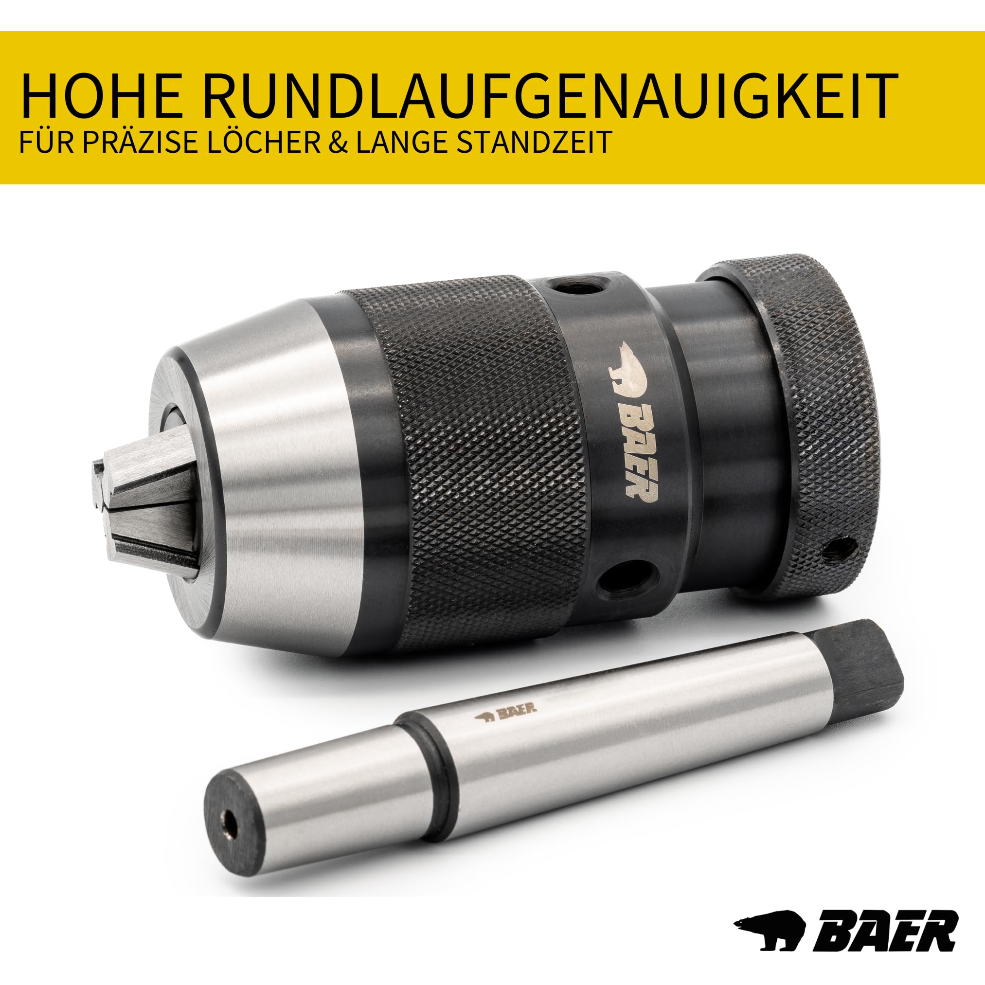 BAER Bohrfutter mit Kegeldorn DIN 238 0,2-16 mm - Kegeldorn: MK 3 - Schnellspannbohrfutter - Bohrhammer - Bohrkopf - Spannbohrfutter