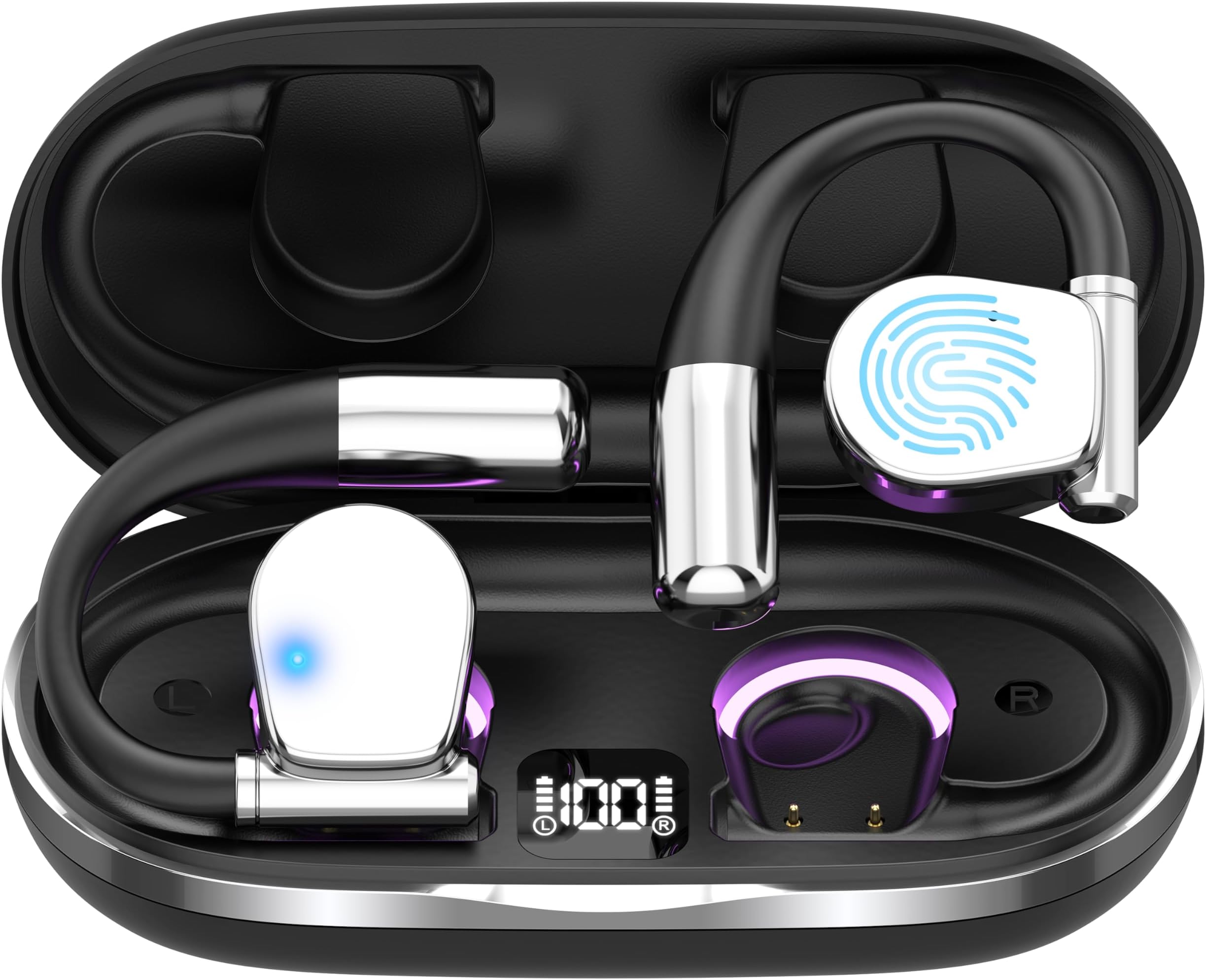 AI Language Translator Earbuds, OWS Real-Time 3-in-1 Translation Earbuds 144 Languages & Accents, Translation Device for Travel Business Learning, Black