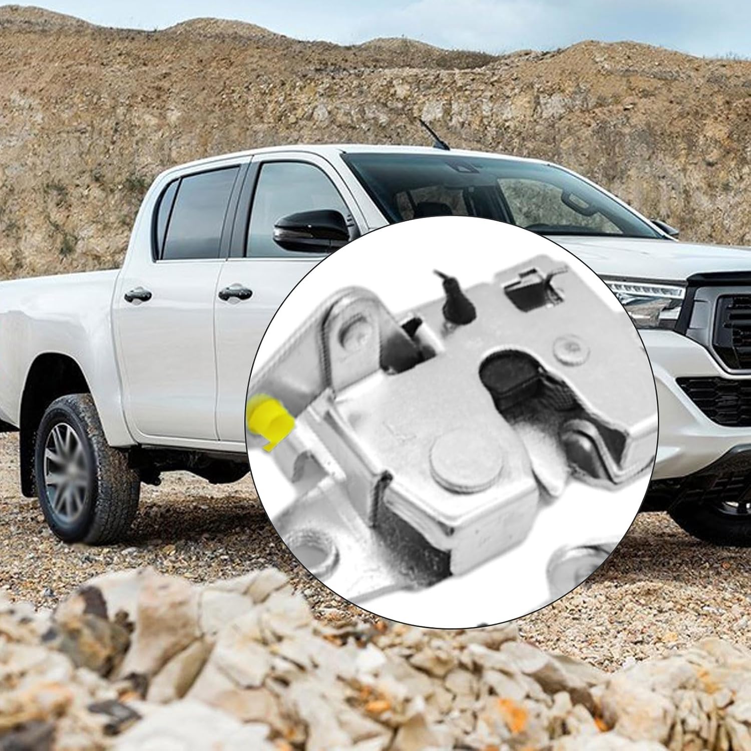 Tailgate Lock Latch with Striker, Tailgate Lock Latch Assembly Replacement for 2004-2015 Toyota Tacoma 2004-2011 Hilux Vigo, Replaces# 65790-0K010 65780-0K010