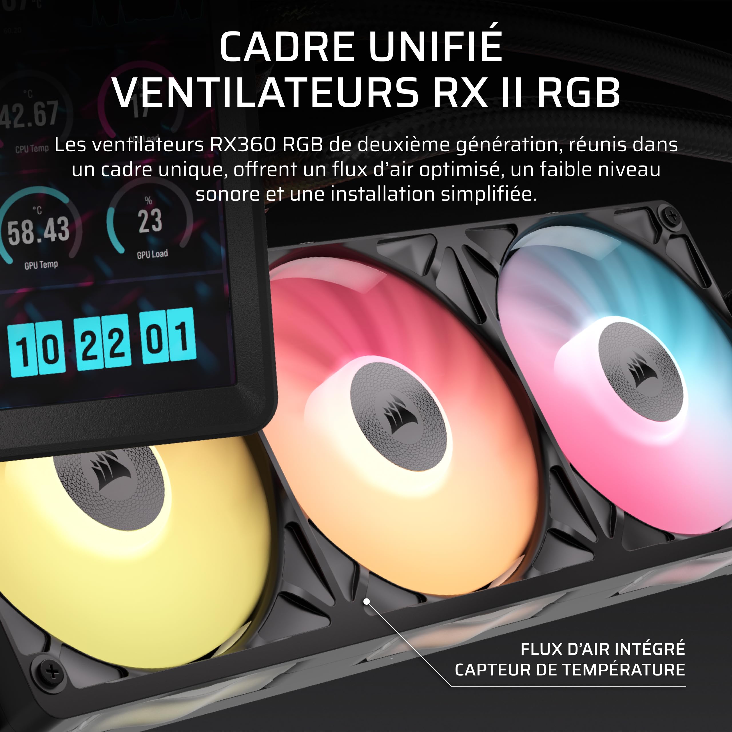 CORSAIR iCUE LINK TITAN II 360 LCD AIO Refroidisseurs Liquides – Noir