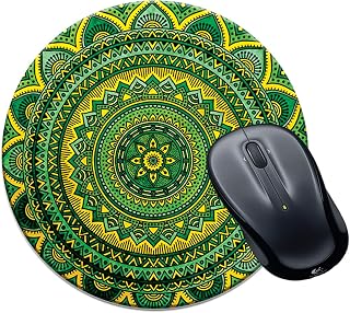 Vprint Round Gaming Mouse Pad Mandala Green Sarcastic Printed Multicolour Size 8x8 inch a Price In India